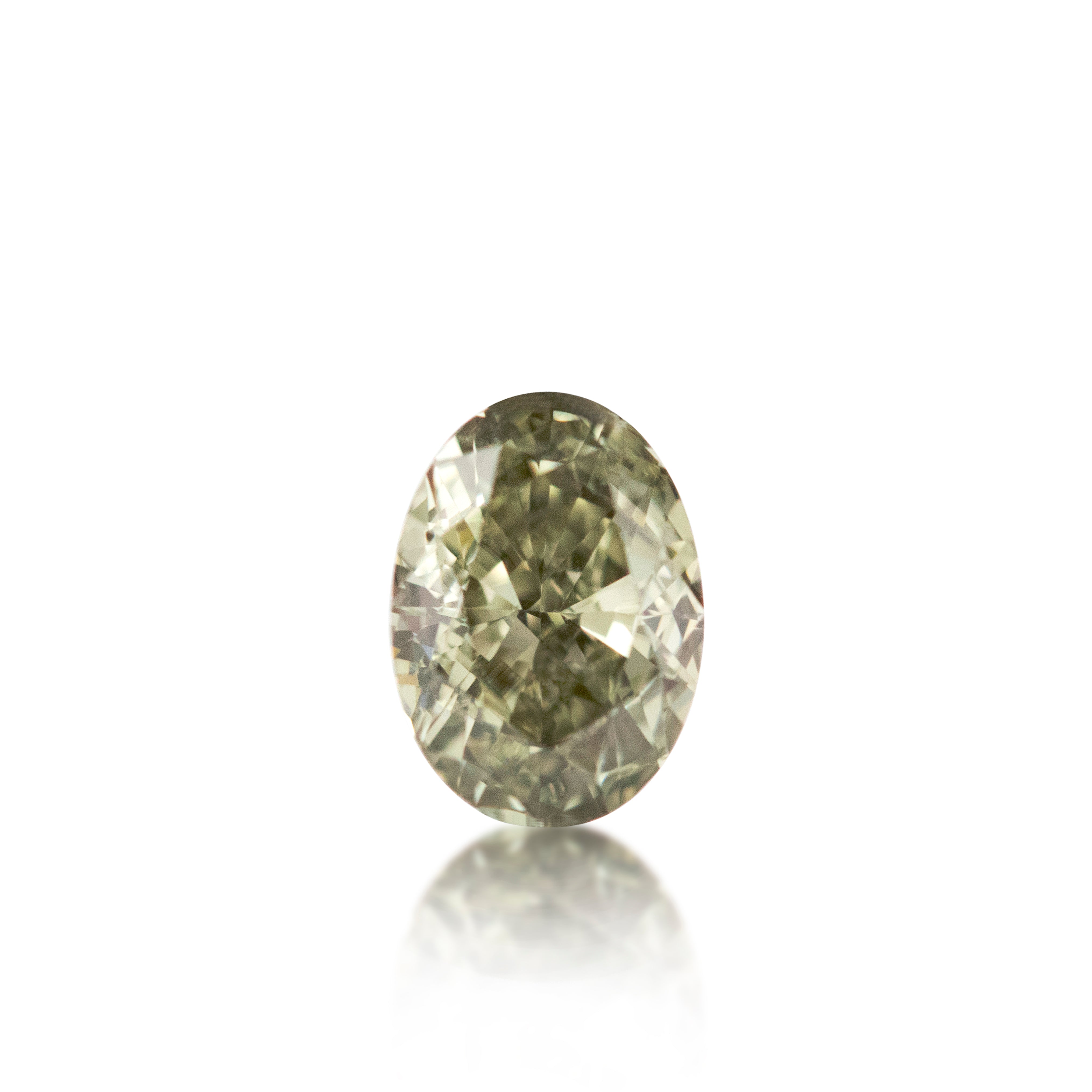 0.46 carat natural fancy brownish green diamond, oval cut