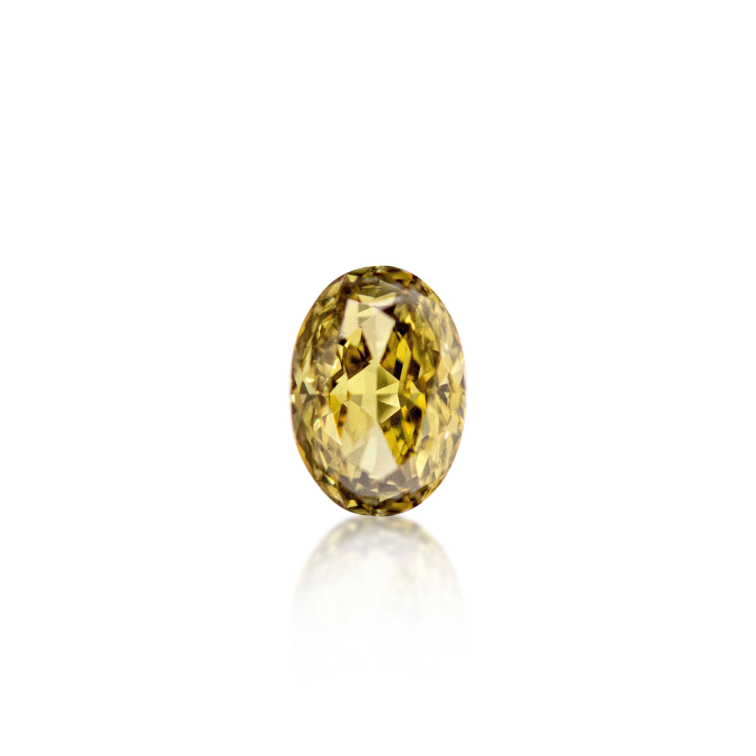 0.51 ct Oval Cut Green Diamond