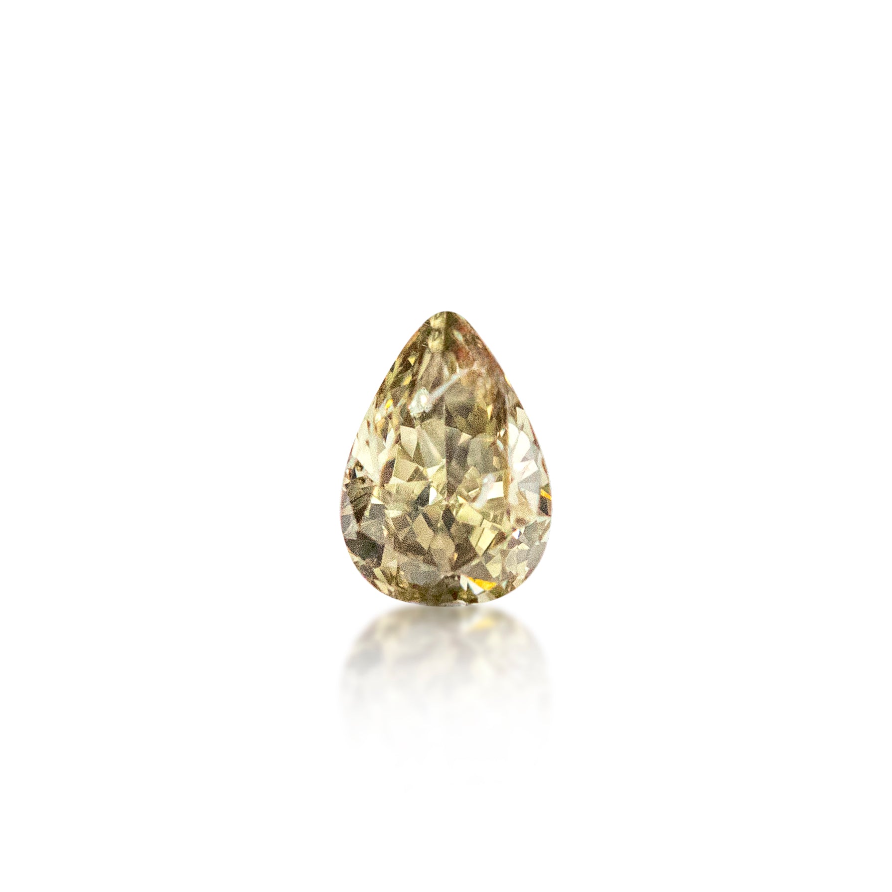 0.34 ct Pear Cut Green Diamond