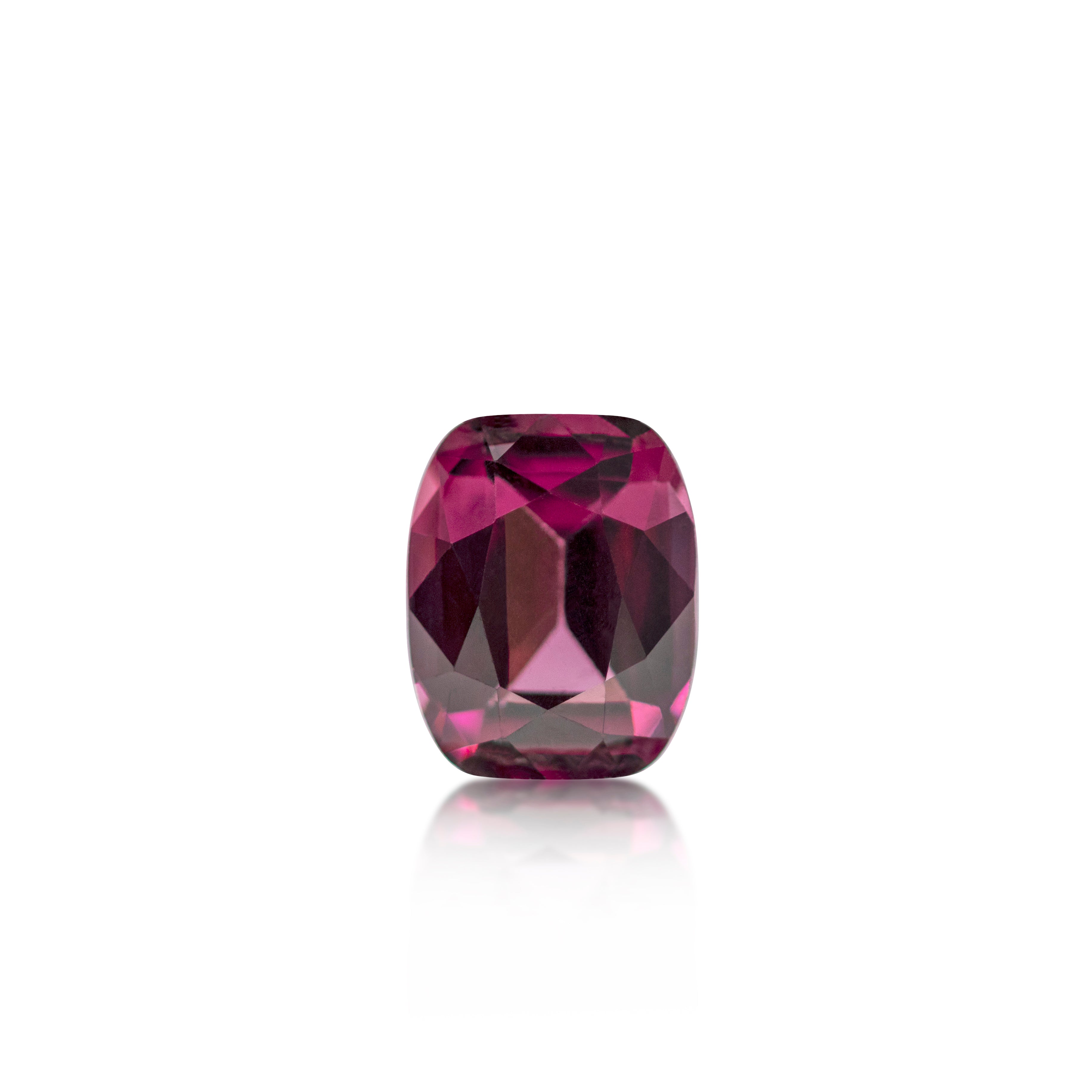 1.59 ct Deep Pink Garnet Cushion Cut