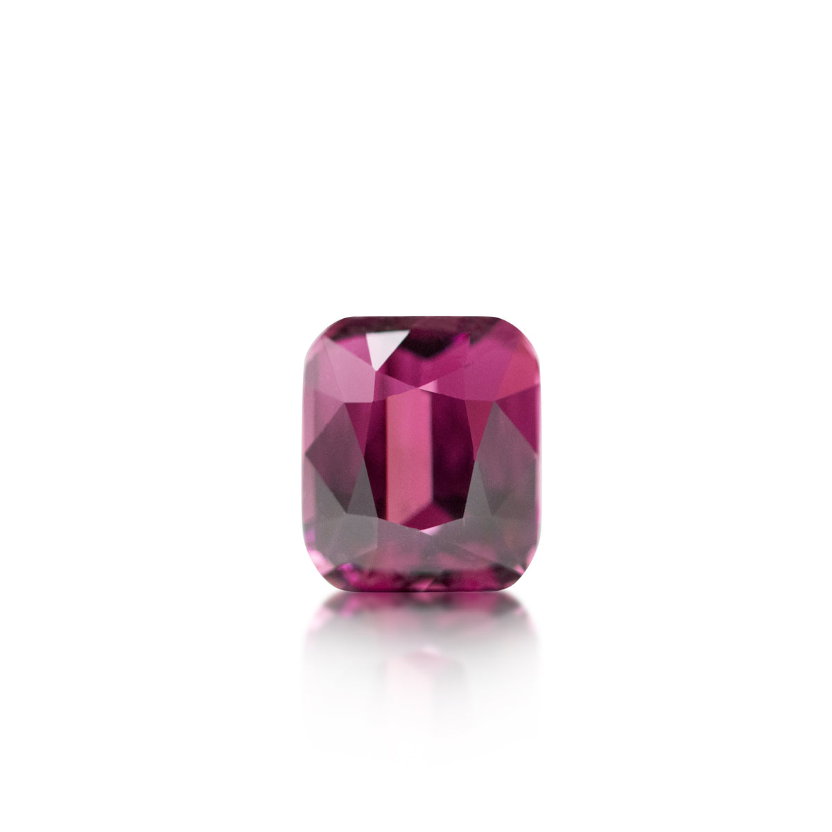 cushion cut purplish pink garnet