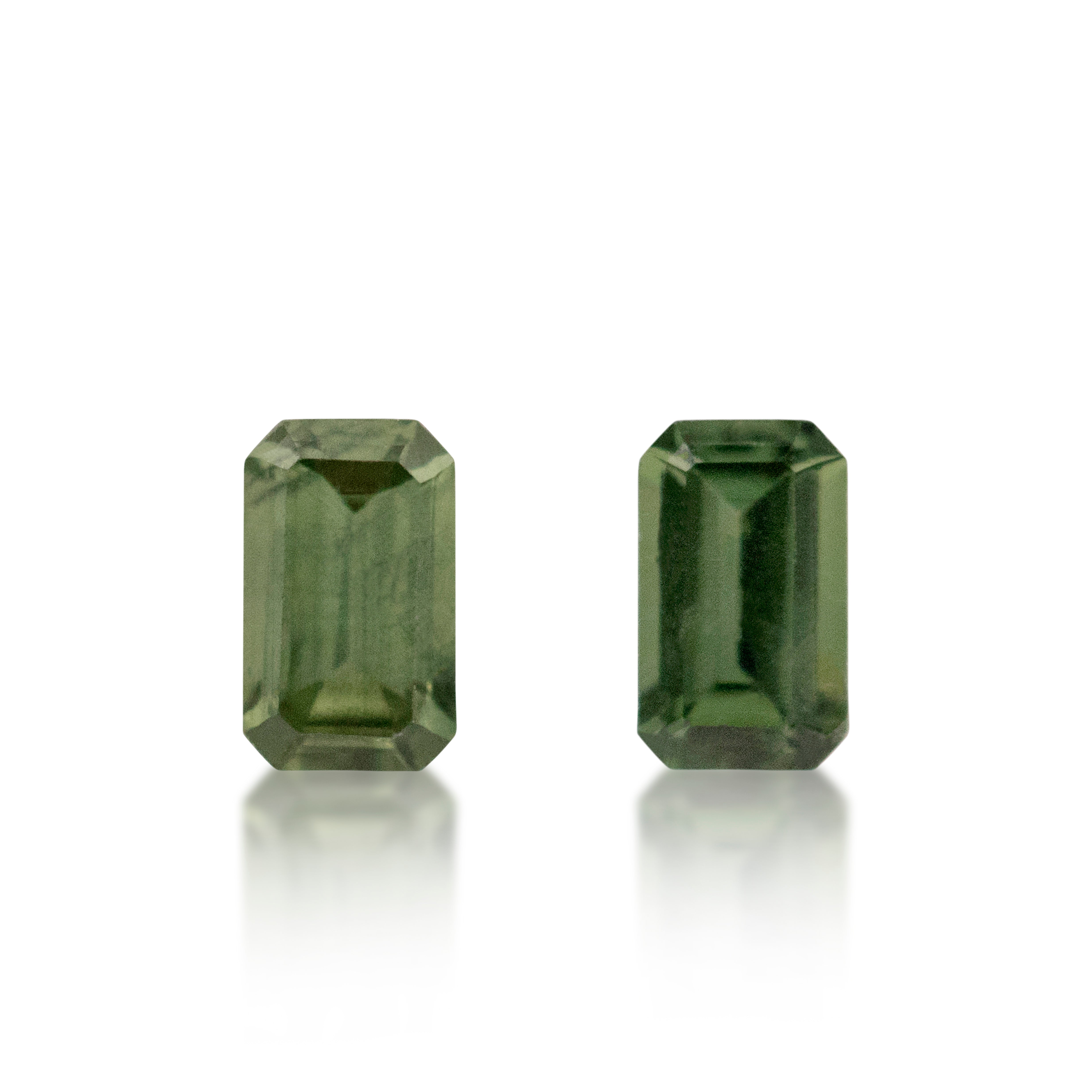 Australian Sapphire Pair — 2 = 0.55 cts Emerald | Green Sapphire