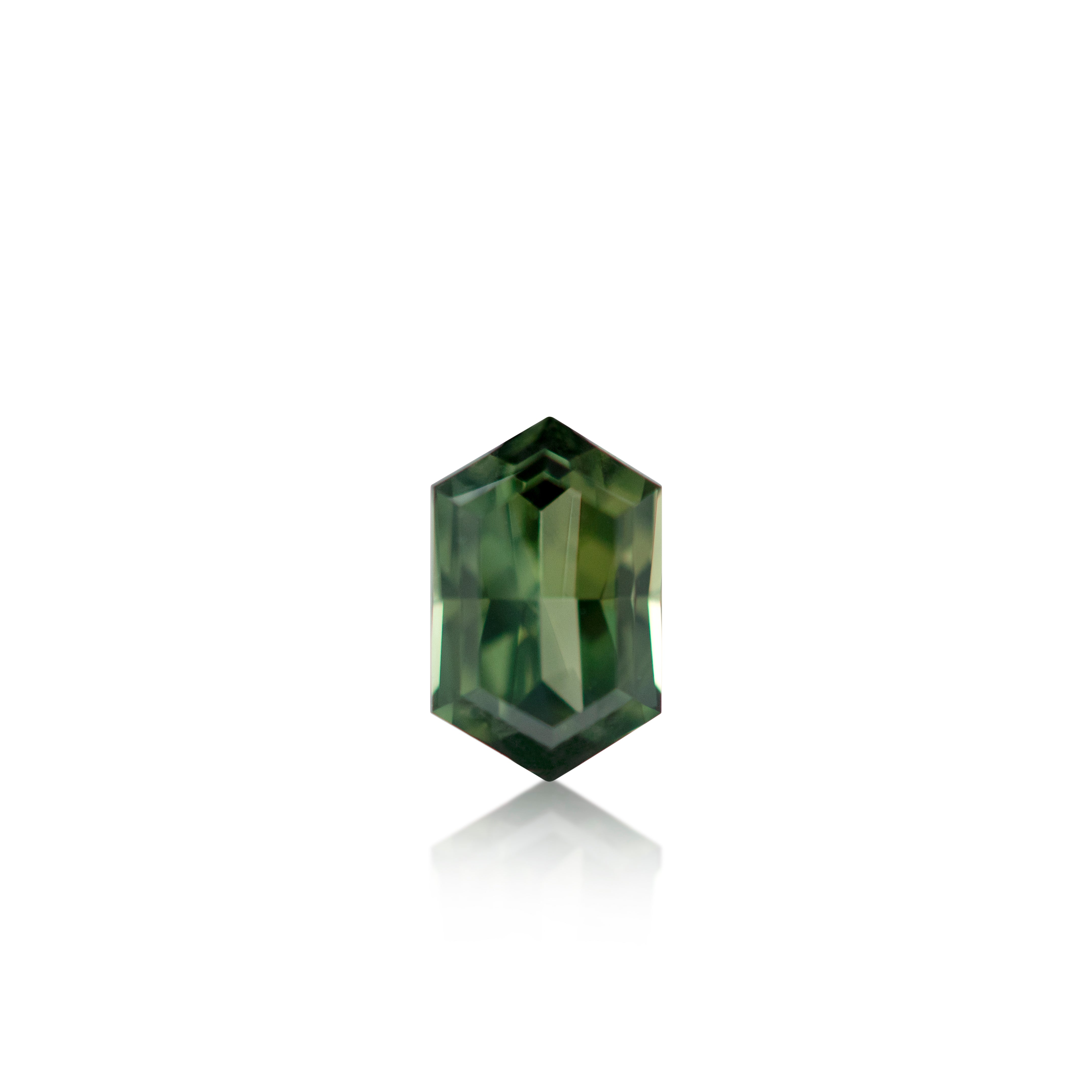 0.62 ct Australian Teal Green Sapphire Hexagonal Cut