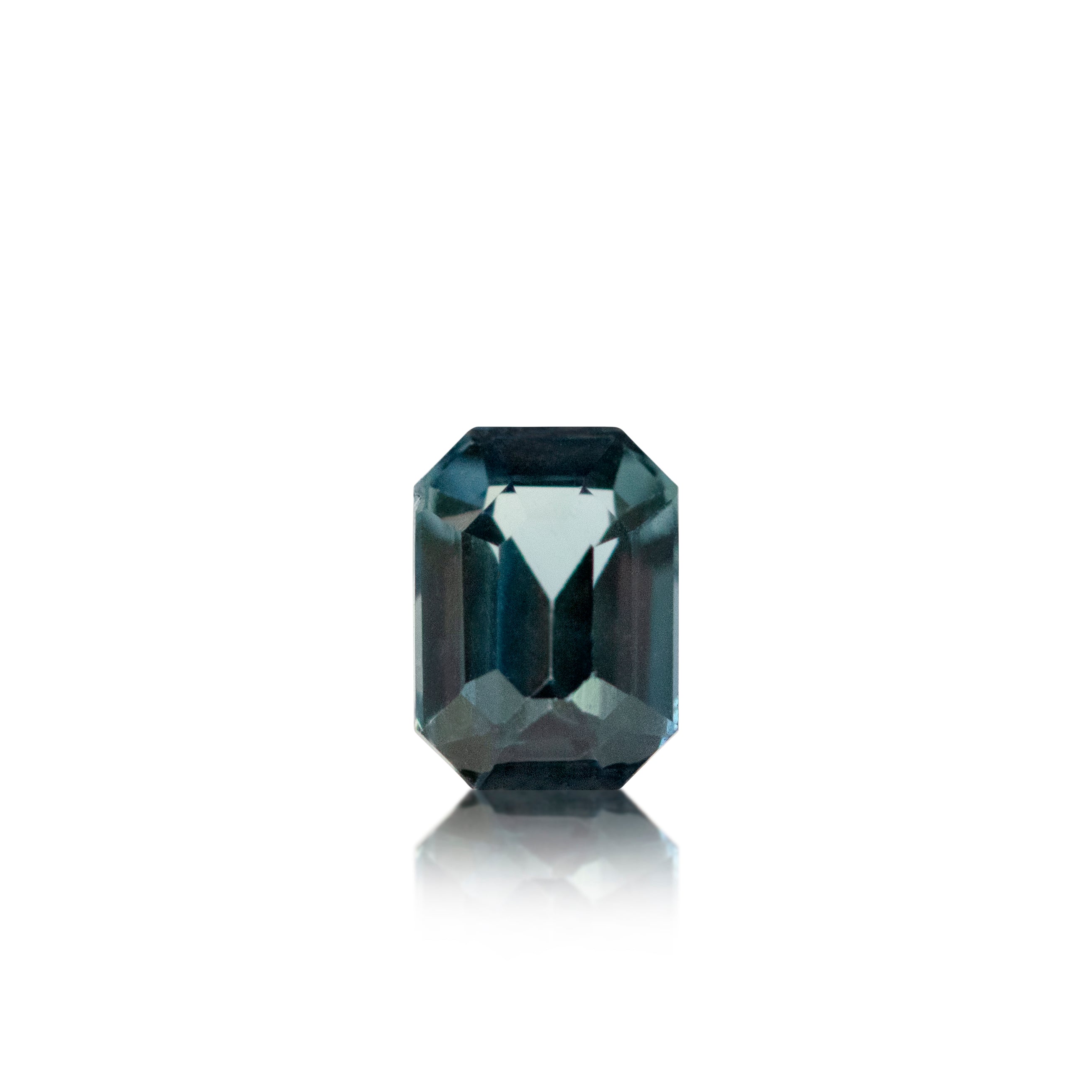 0.76ct Emerald Cut Teal Parti Sapphire