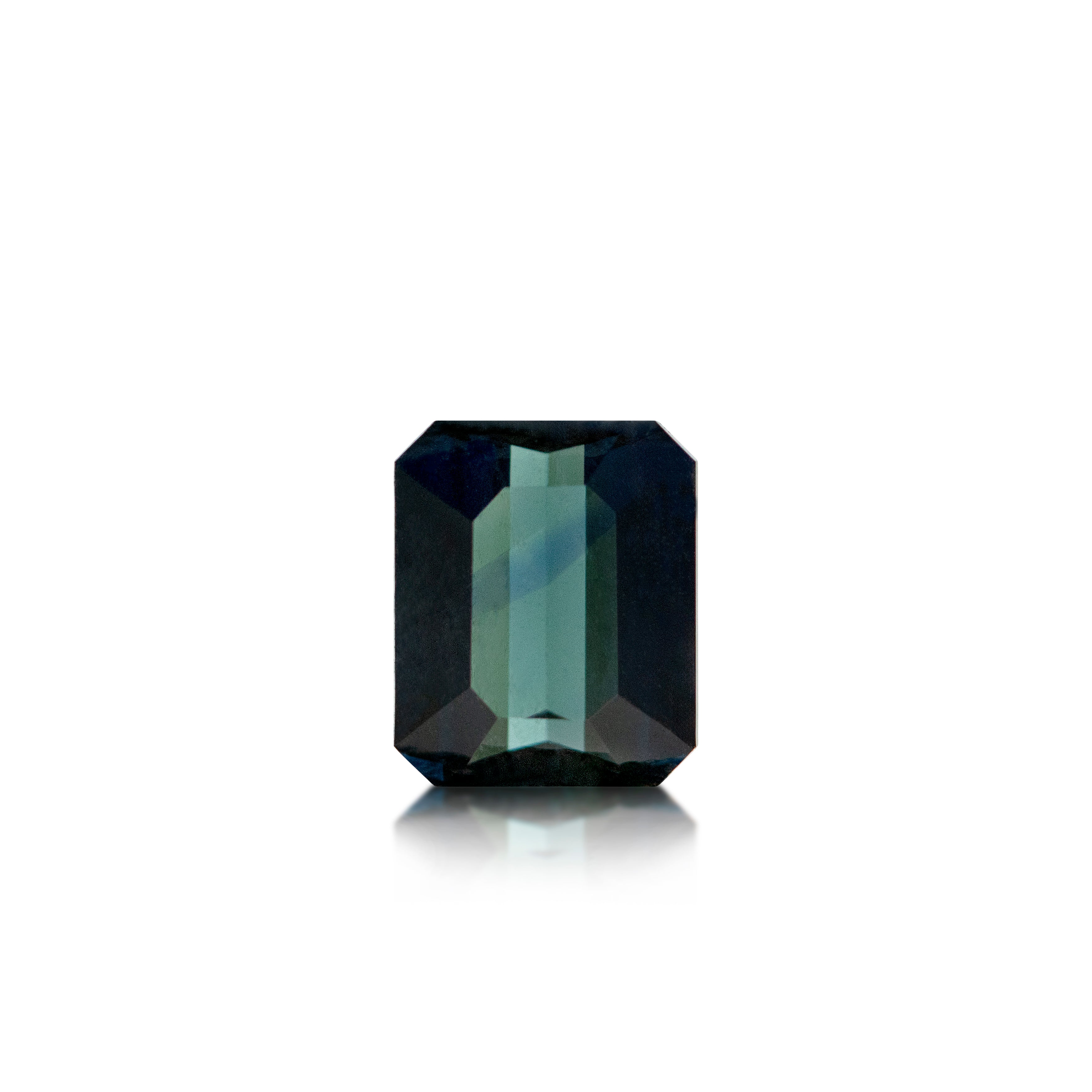 1.07ct Emerald Cut Teal Green Parti Sapphire