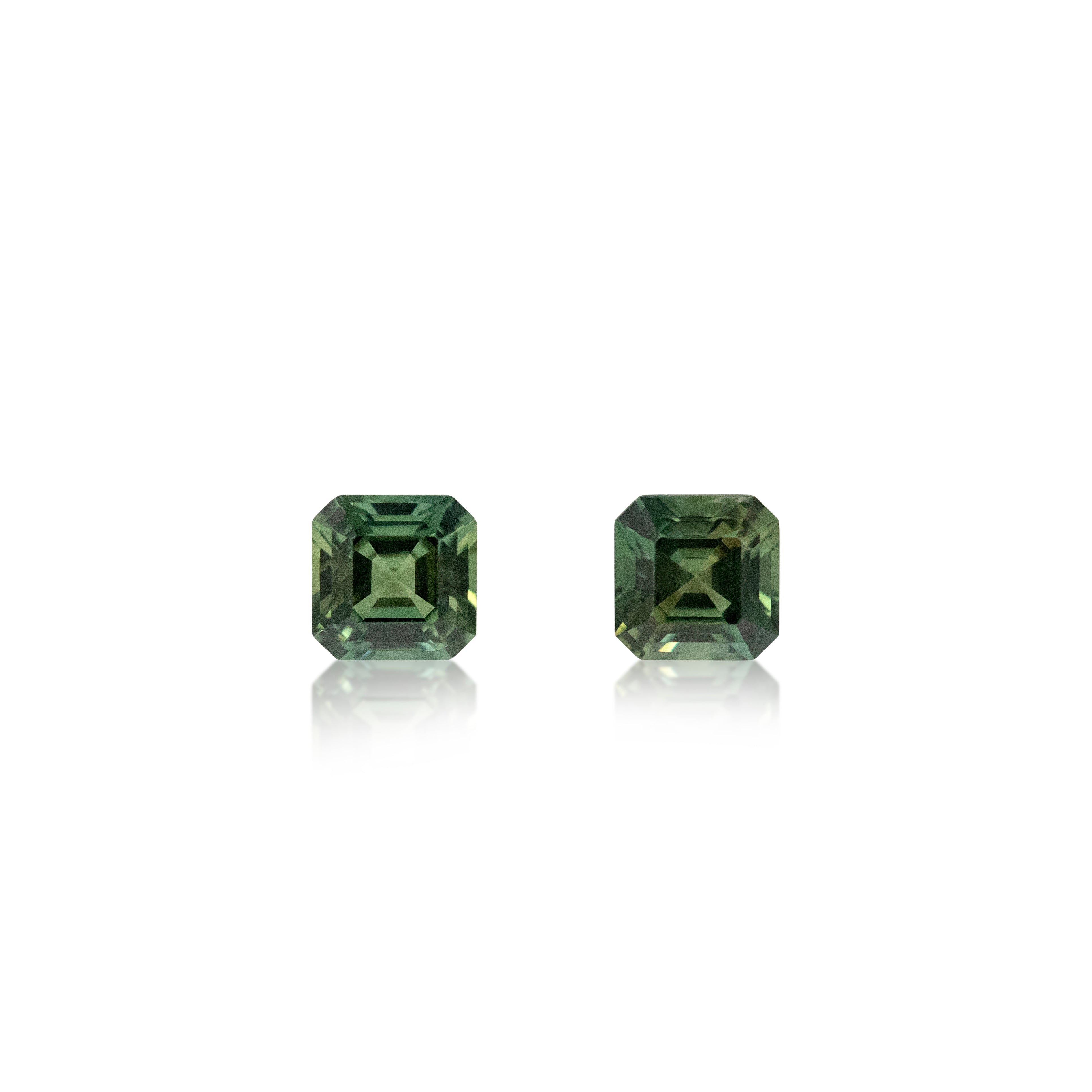 2 = 1.61 cts Green Sapphire Asscher Cut
