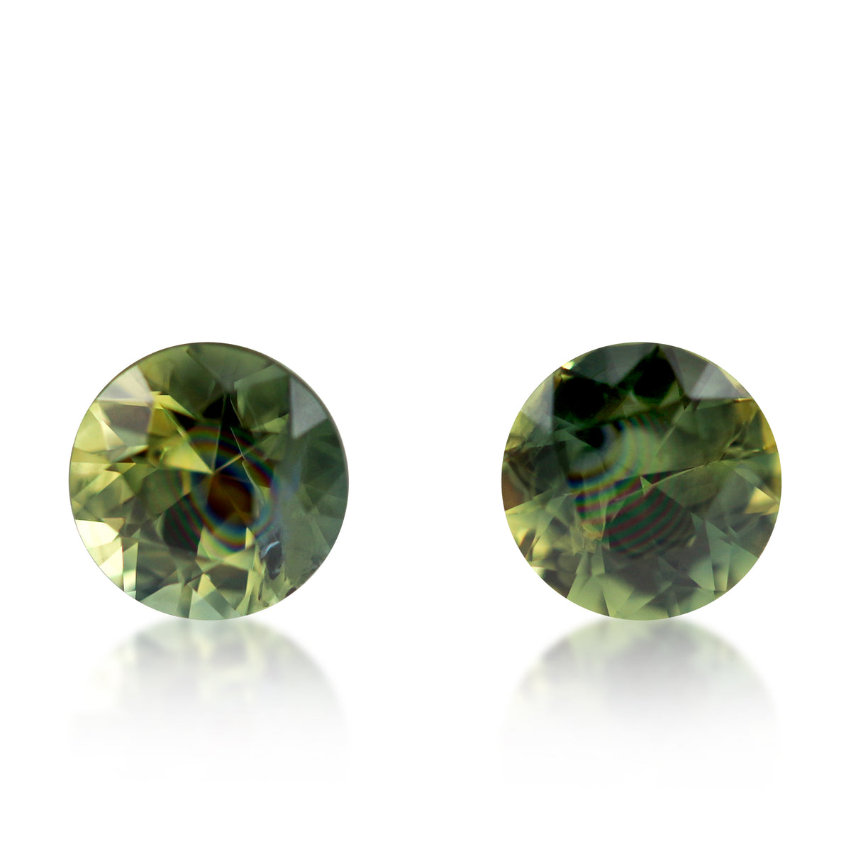 Australian Sapphire Pair — 2 = 3.02 cts Round | Parti Sapphires