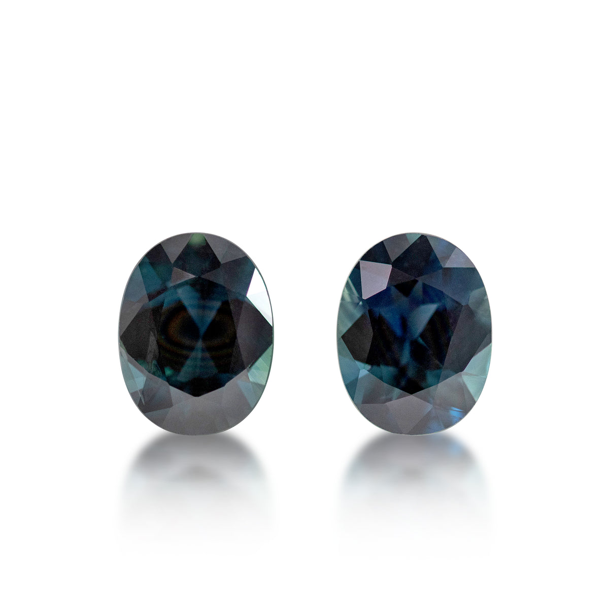 Australian Sapphire Pair — 2 = 3.23 cts Oval | Teal Sapphires