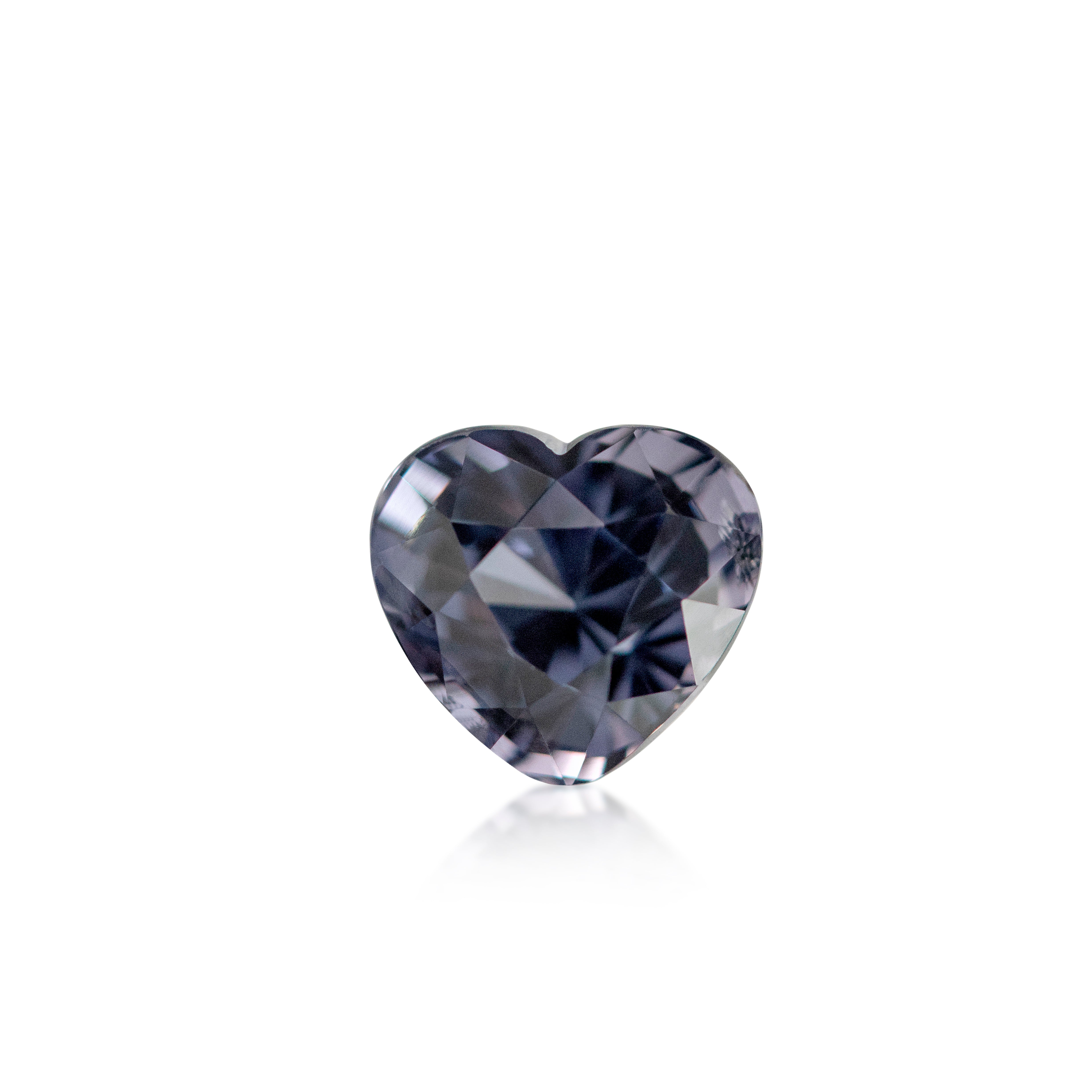Grey blue spinel, heart cut, 1.66ct, Ceylon loose gemstone