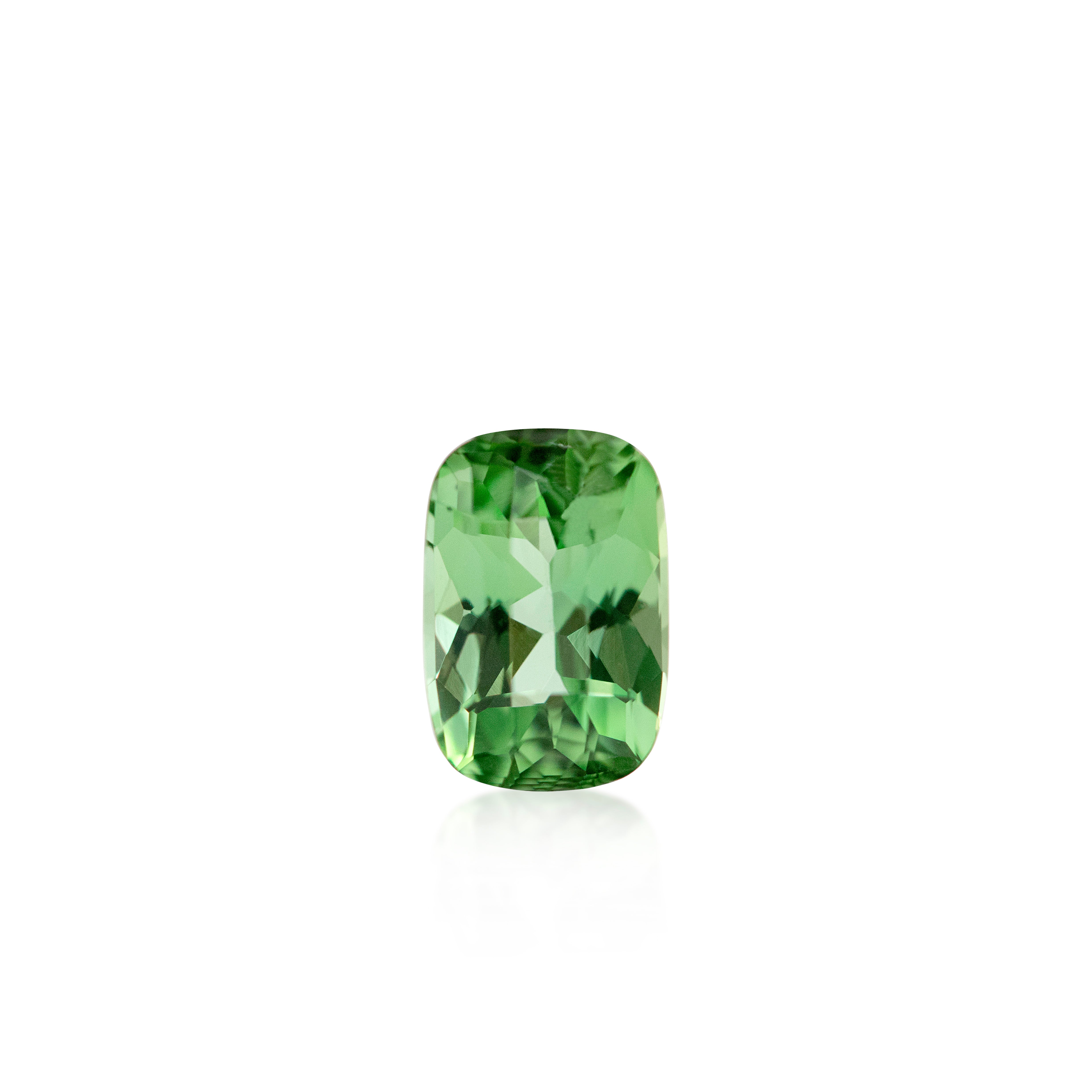 Green tourmaline, cushion cut, 1.06 ct, natural loose gemstone