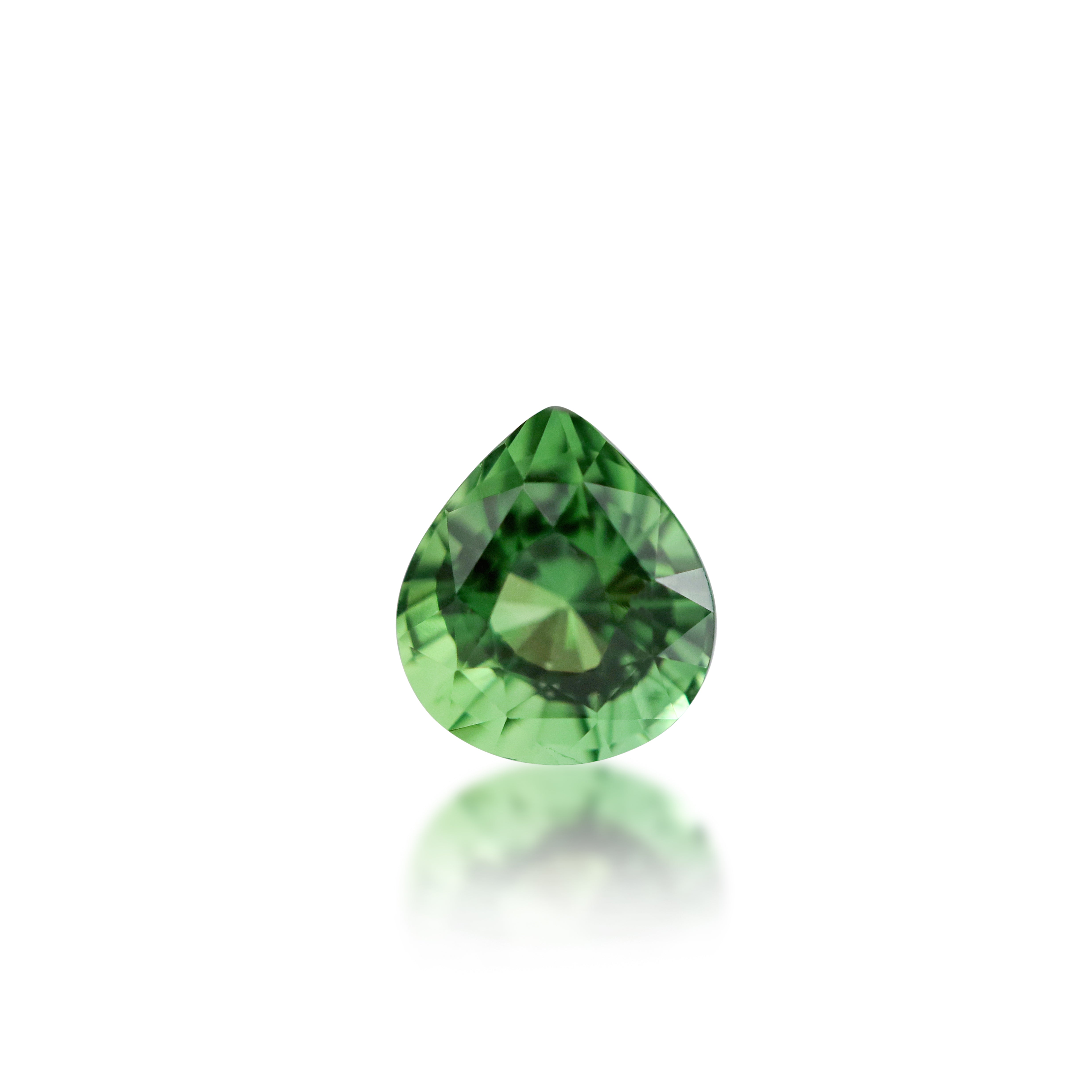 Green tourmaline, pear cut, 1.08 ct, natural loose gemstone