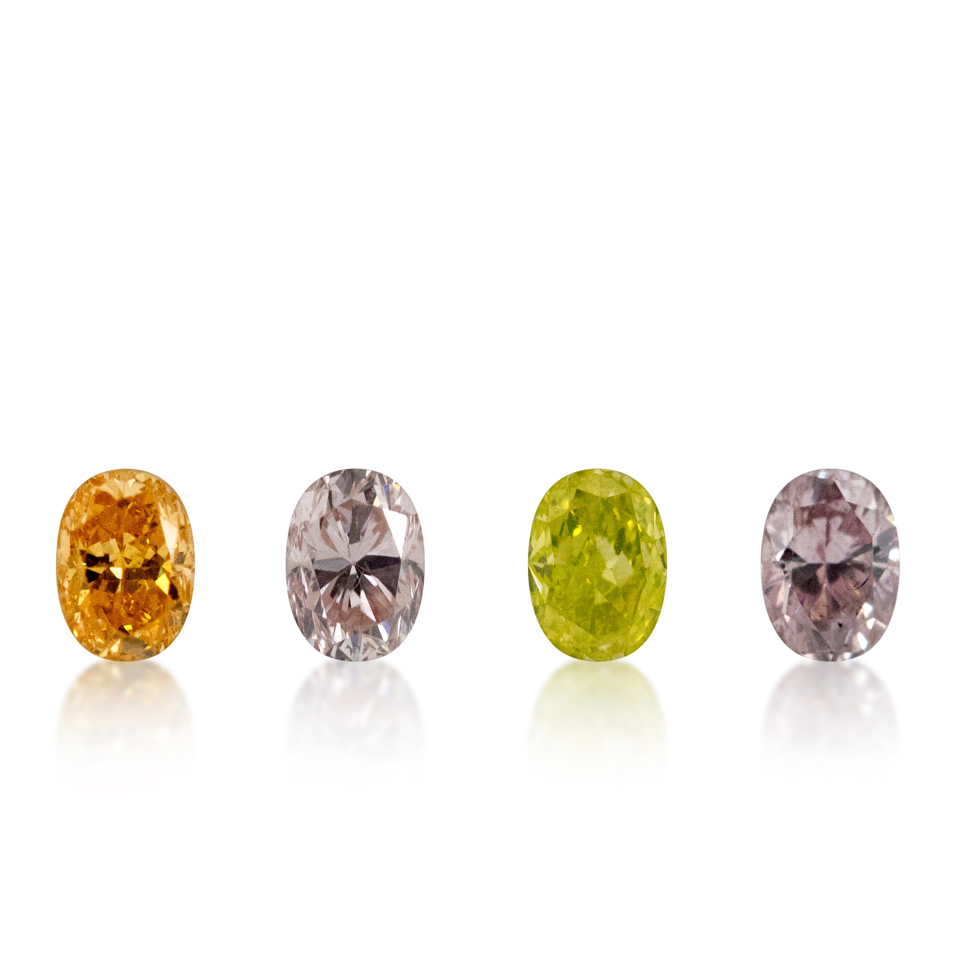 Natural Fancy Colour Diamond Set 0.36ct | 4 Oval Cut Stones