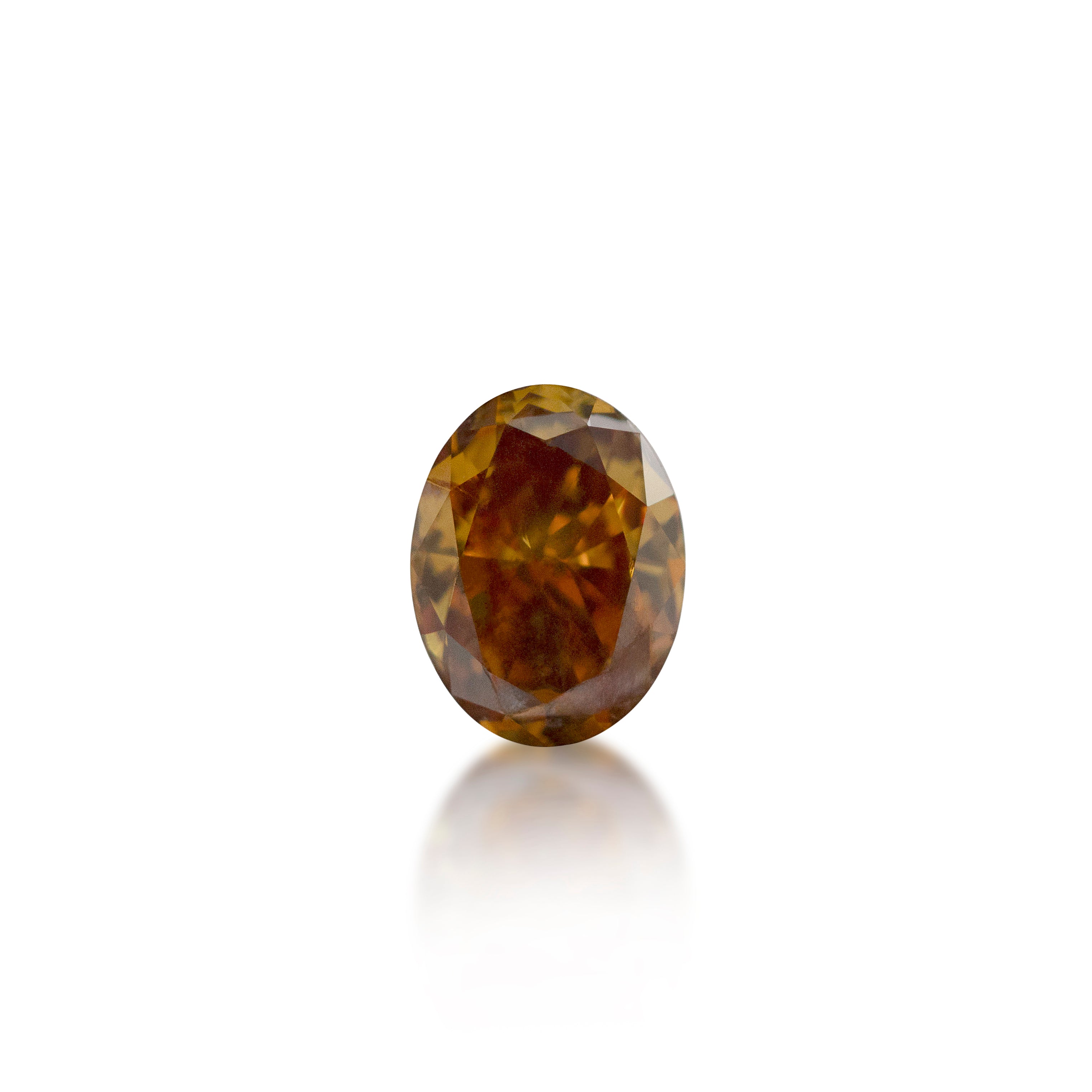 0.50ct Oval Cut Fancy Deep Yellow Orange
