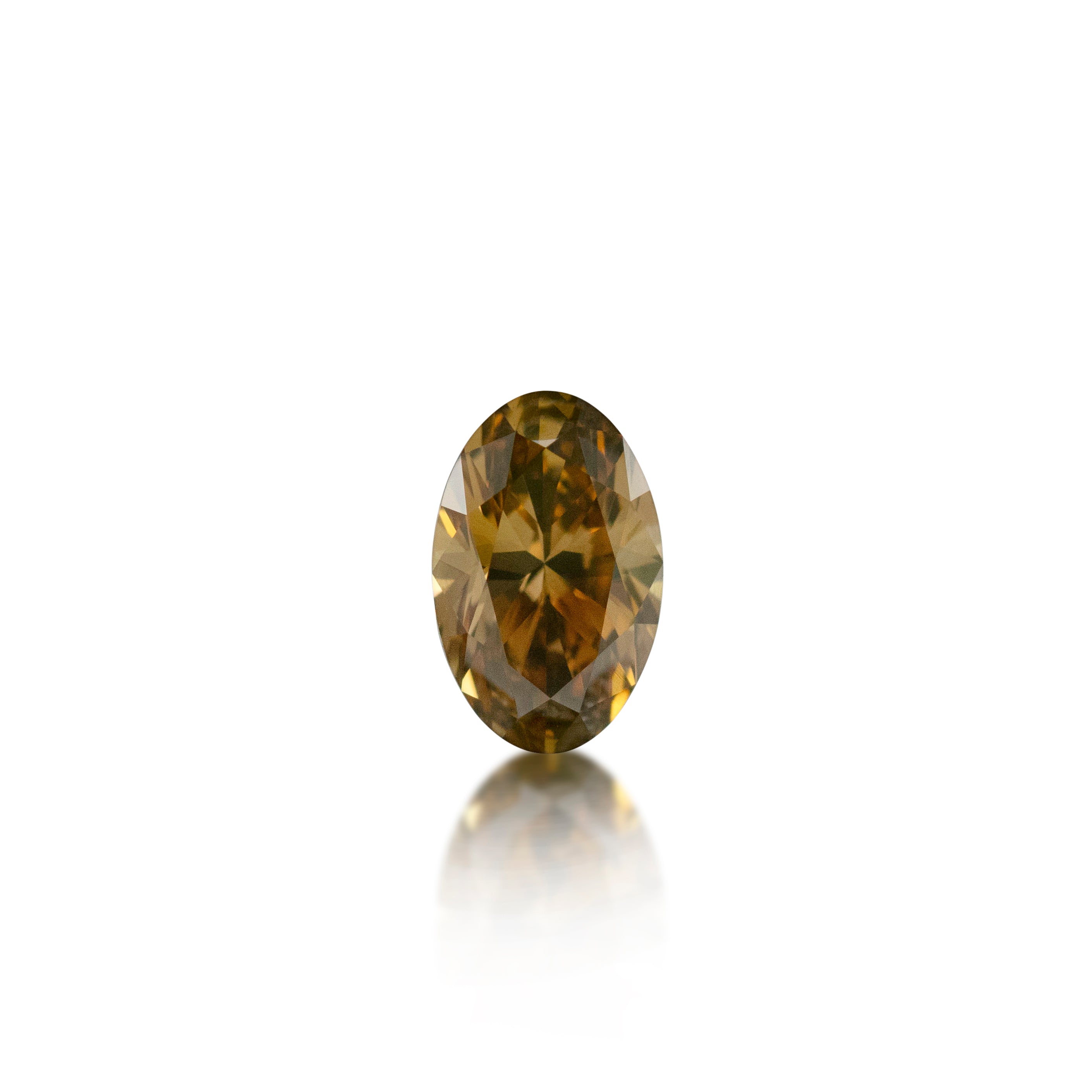 0.61ct Oval Cut Fancy Deep Orange Brown