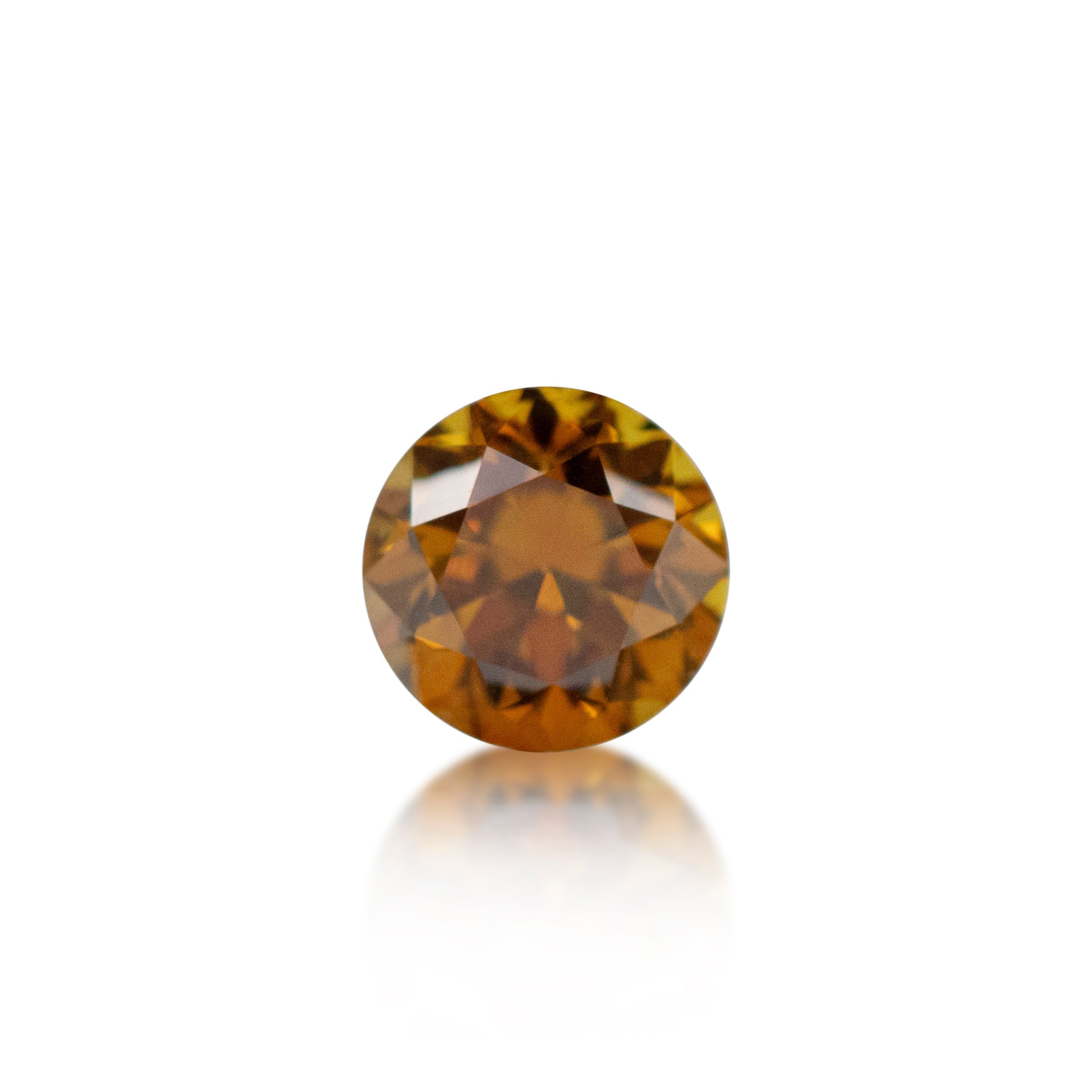0.49ct Round Brilliant Cut Golden Orange