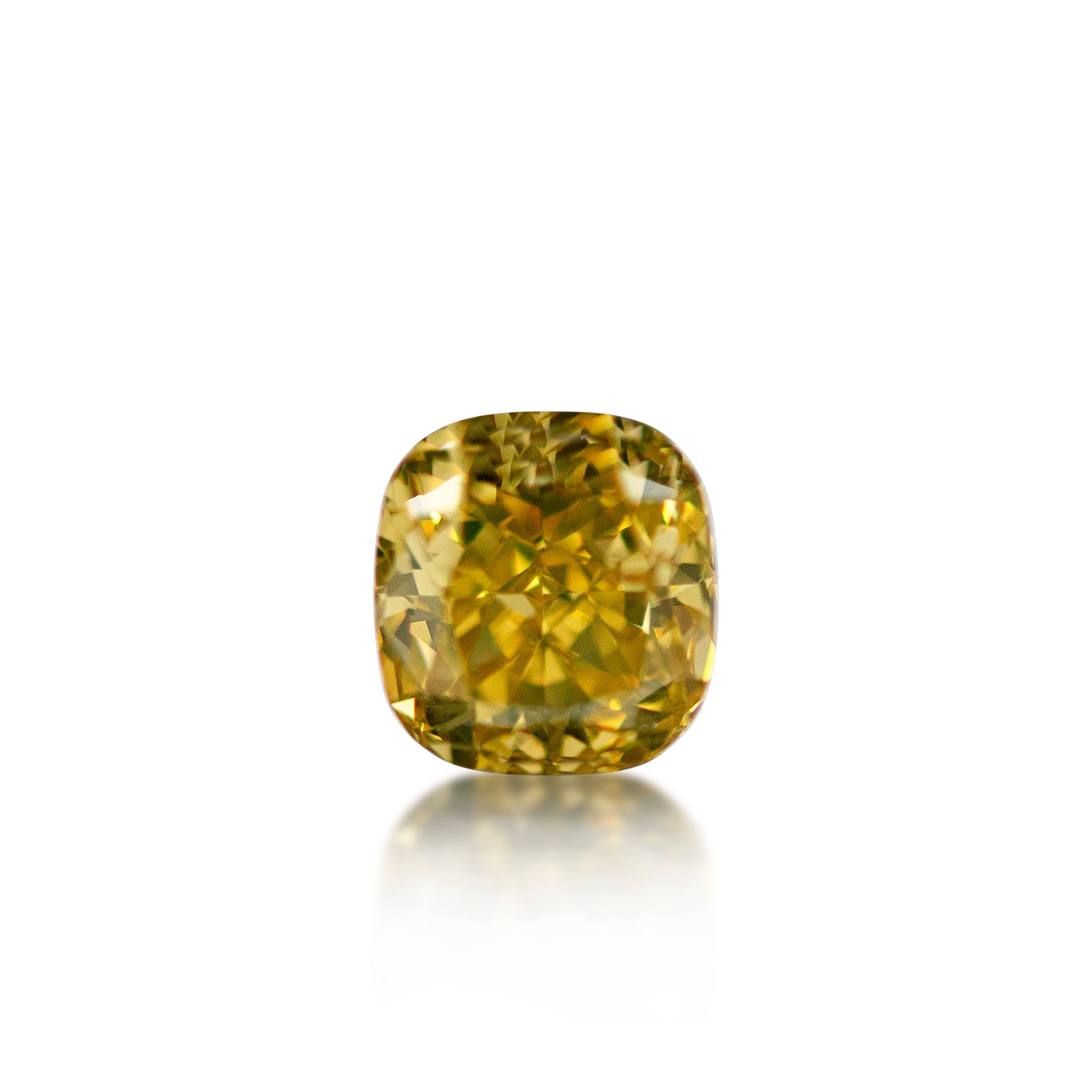 0.42 ct Cushion Cut Fancy Intense Yellow