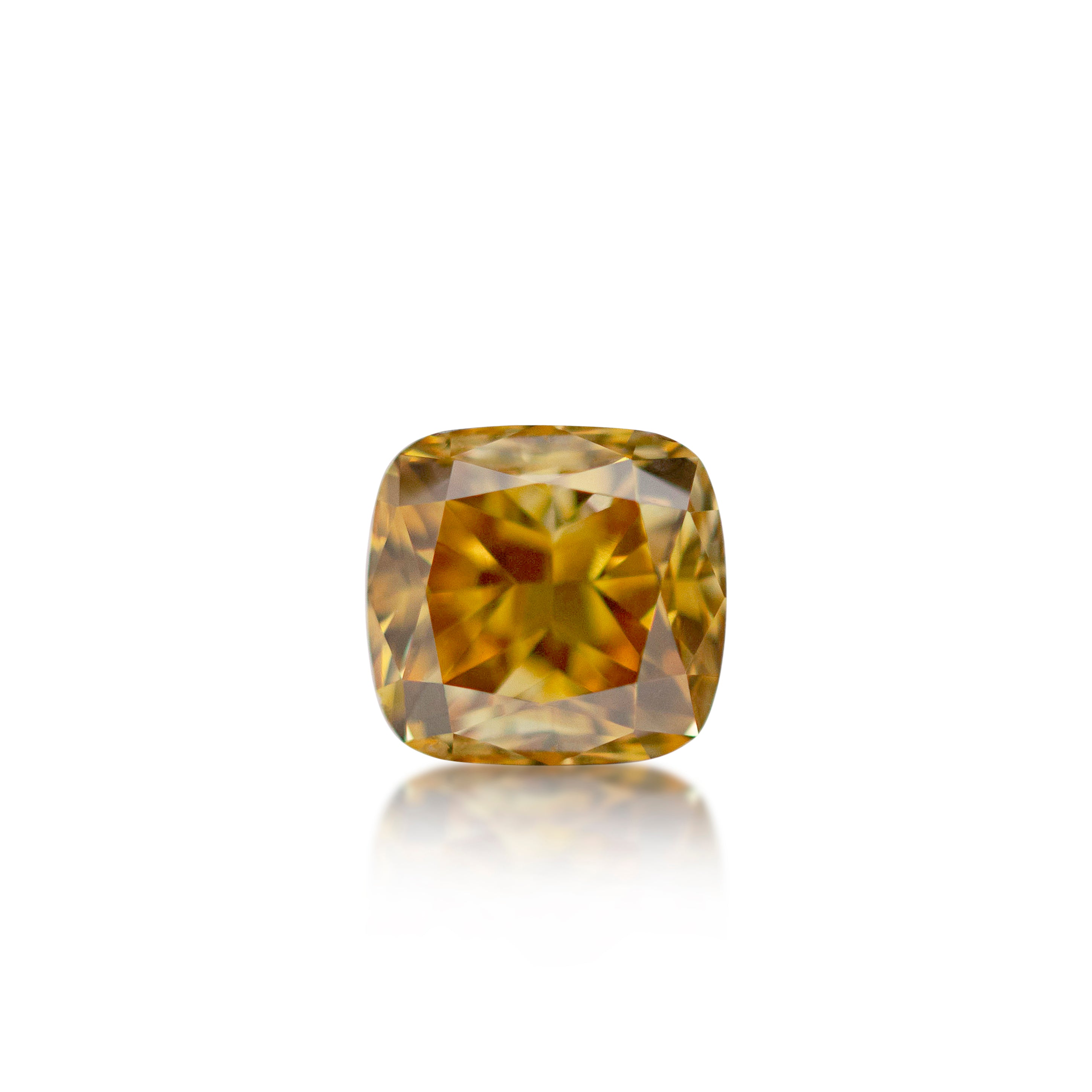 0.50 ct Cushion Cut Fancy Deep Orange Yellow