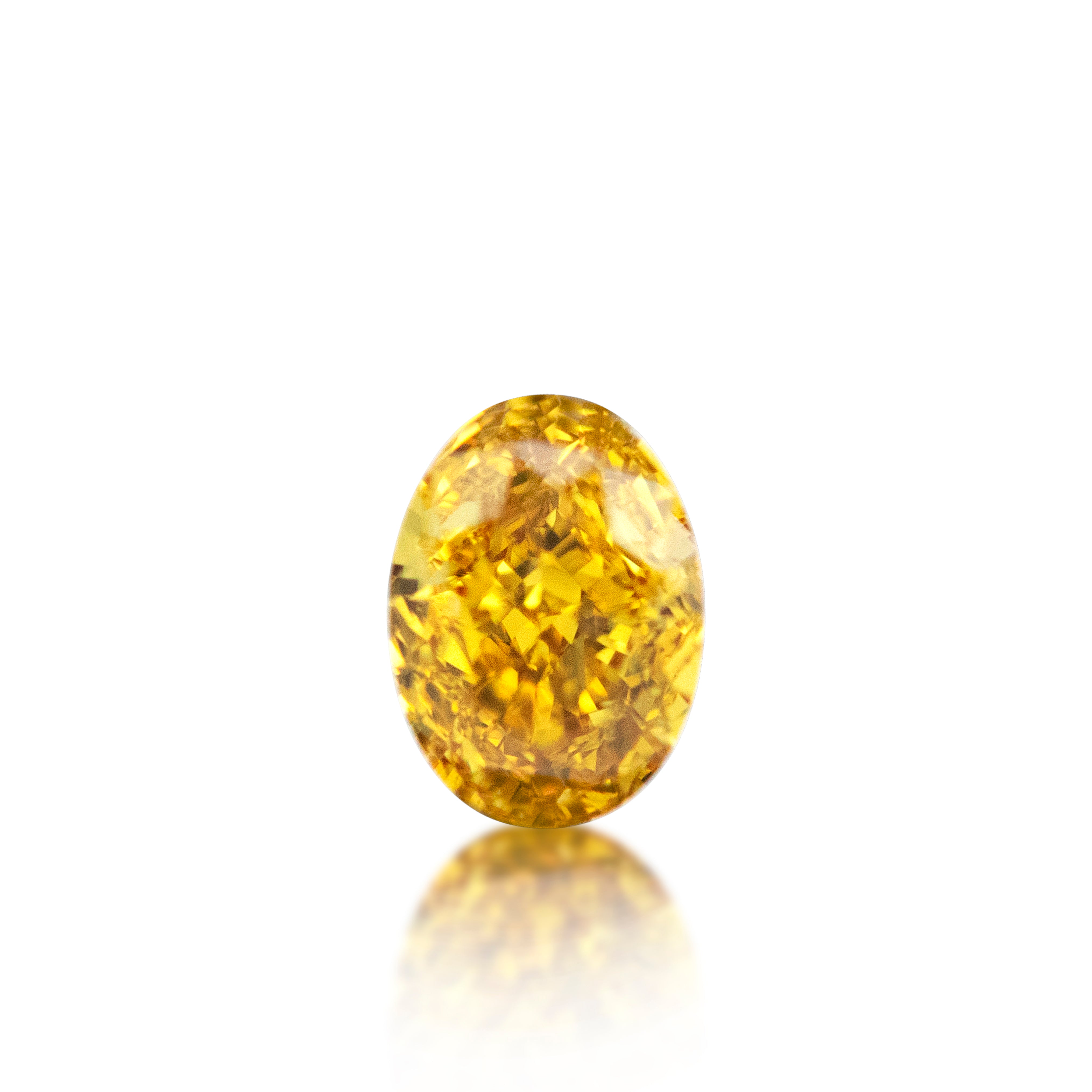 0.36 carat natural fancy vivid yellow diamond, oval cut