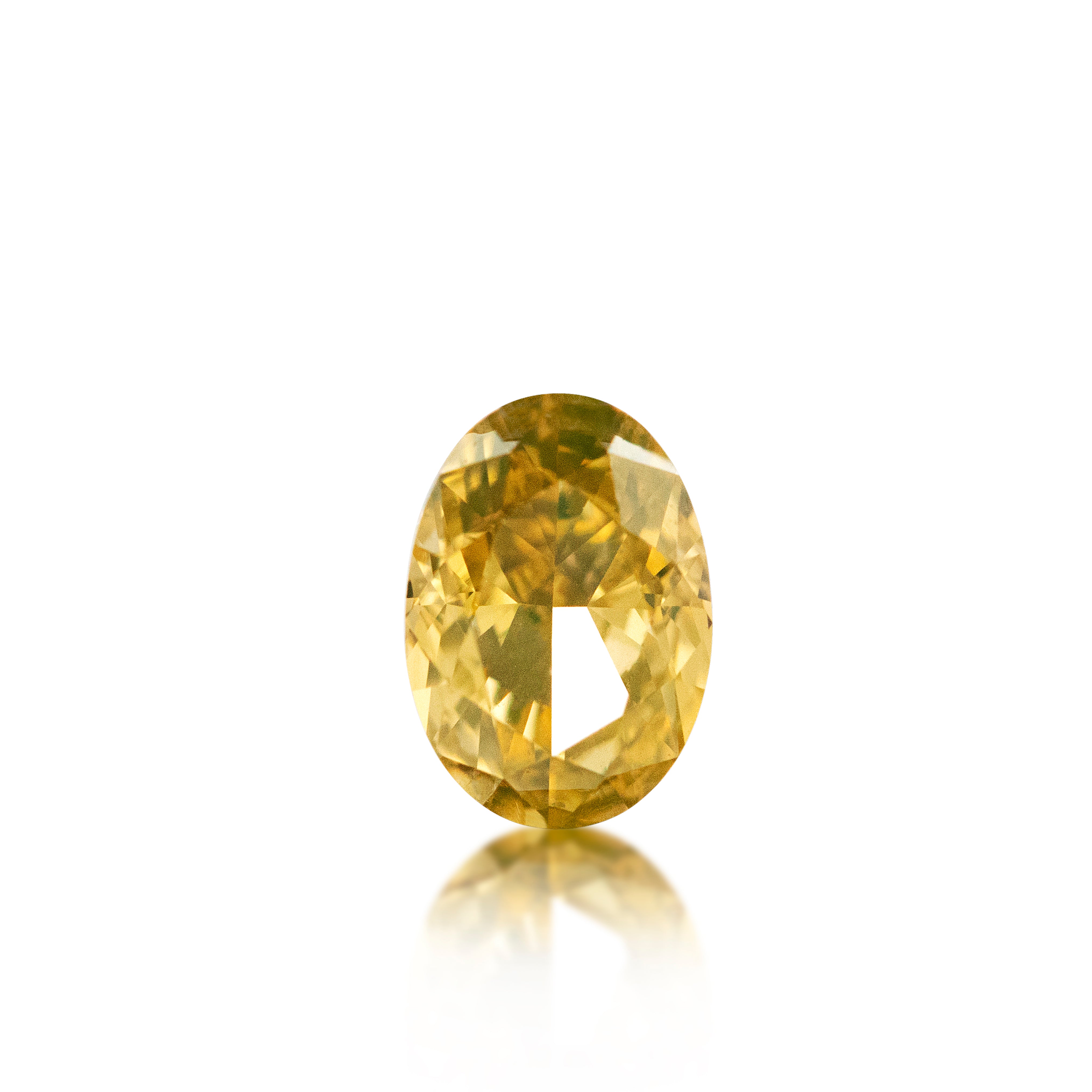 0.47 carat natural fancy brownish yellow diamond, oval cut