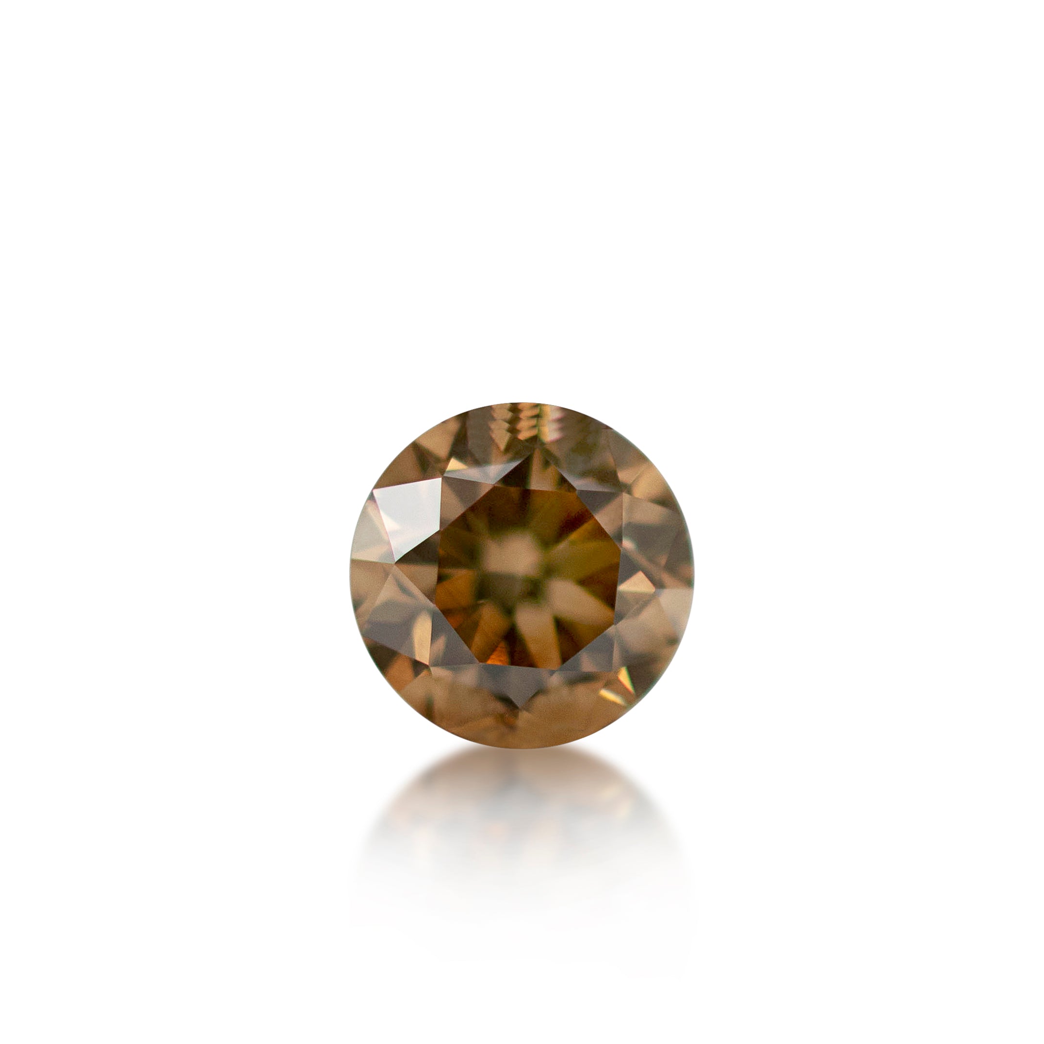 0.26 ct Round Brilliant Cut Fancy Deep Orange Yellow