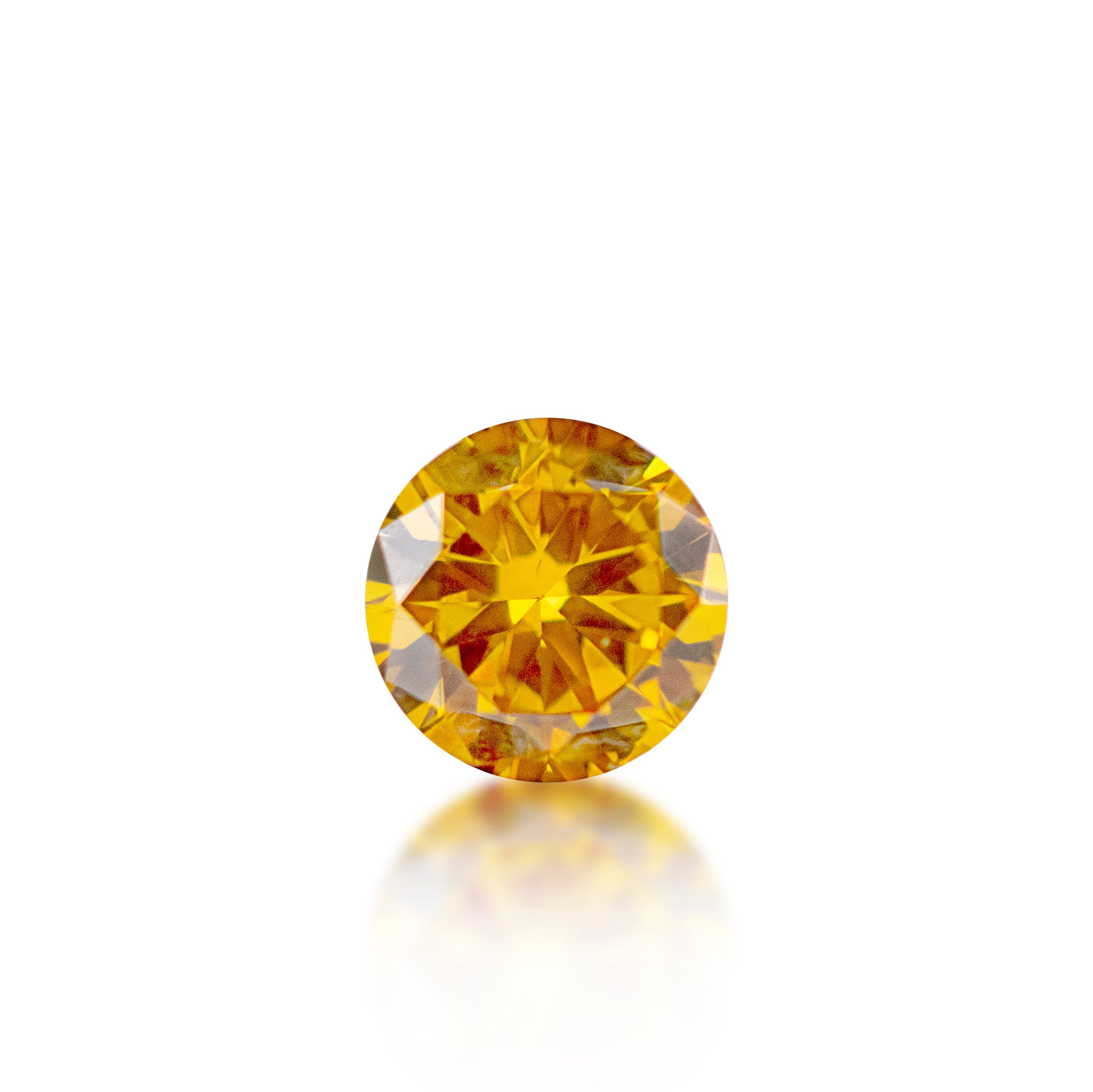 0.36ct Round Brilliant Cut Fancy Deep Orange Yellow
