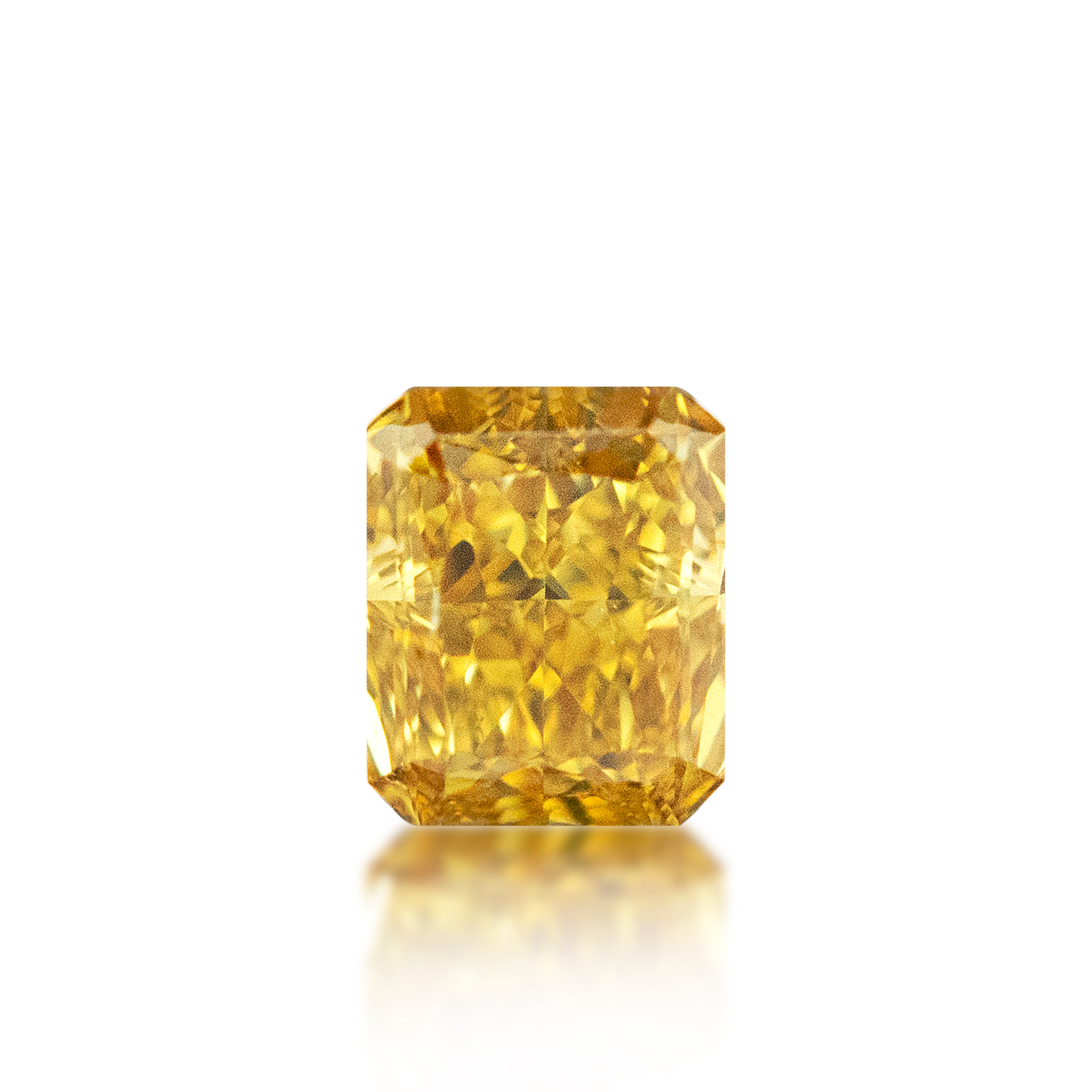 0.36 carat natural fancy intense yellow diamond, radiant cut