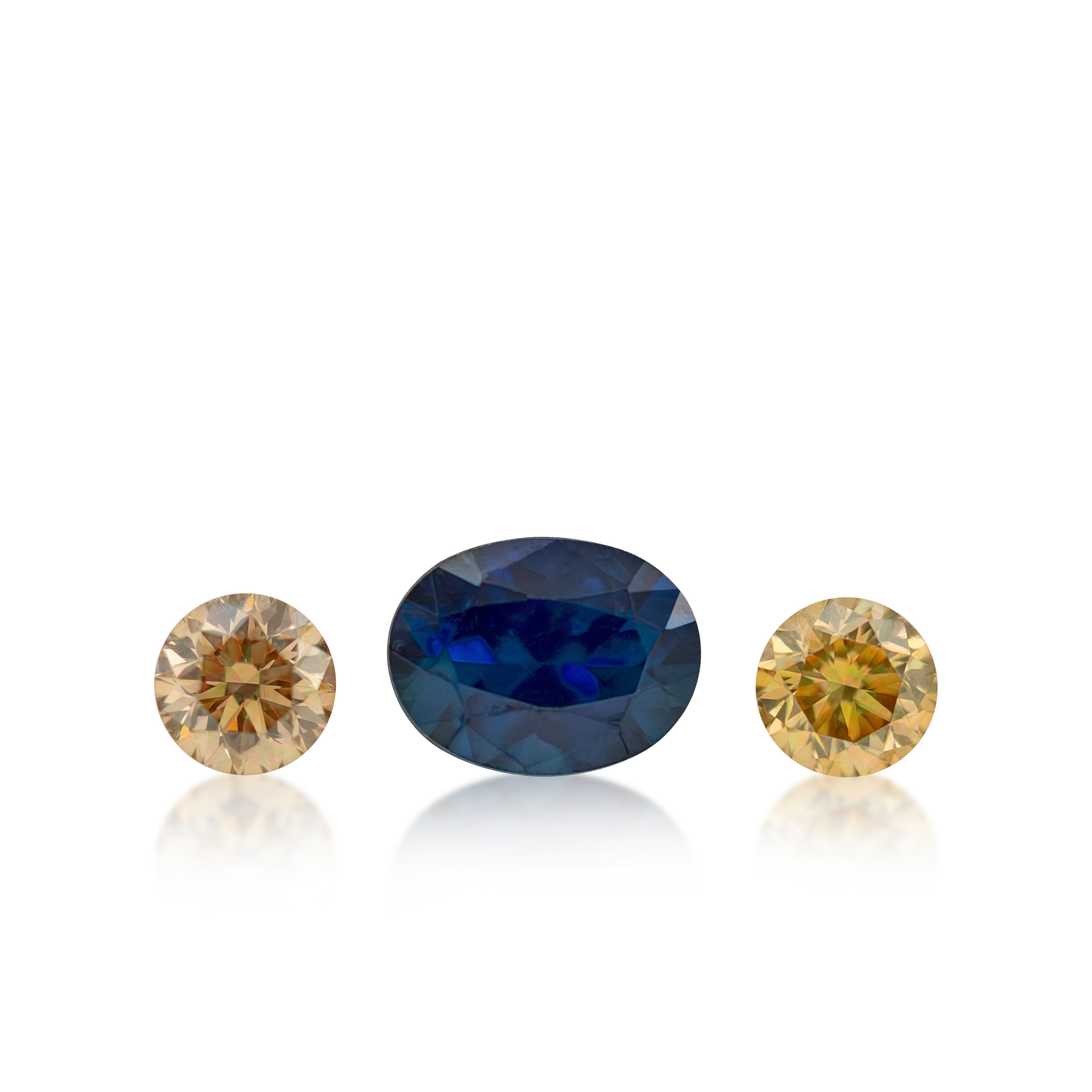 Argyle Champagne Diamond & Australian Sapphire Set