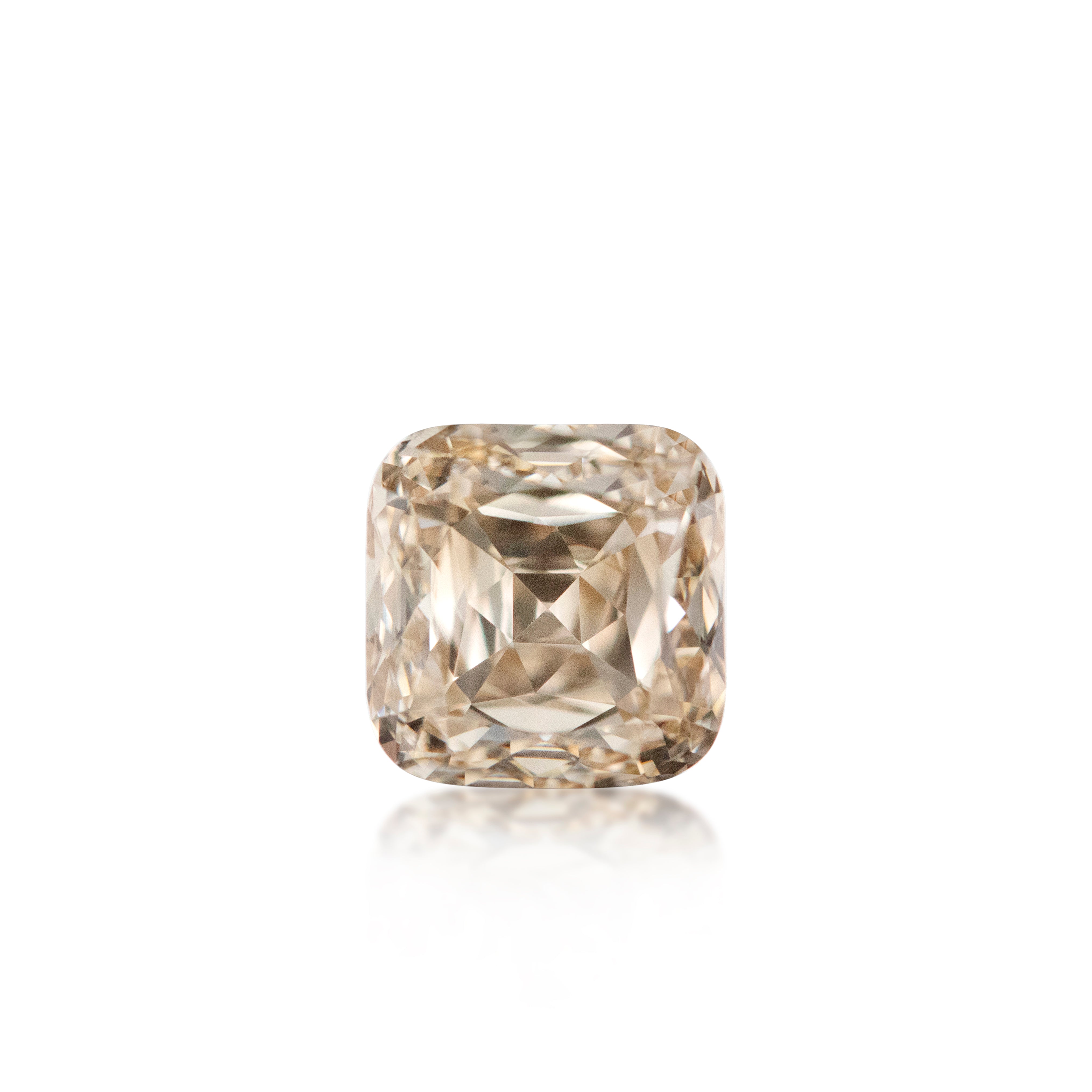 0.87 carat Argyle Australian champagne diamond, C2 Light Champagne, modified cushion cut"
