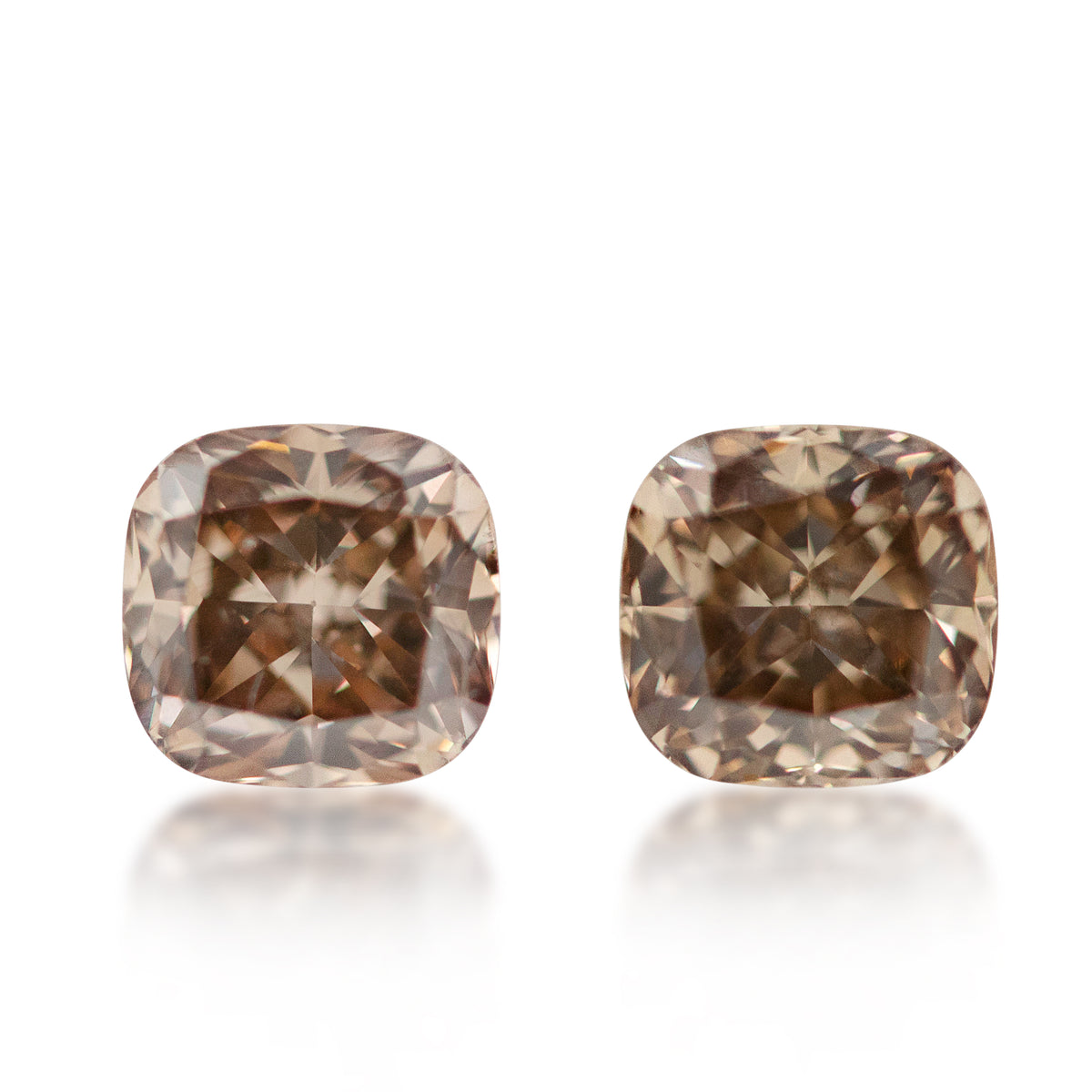 Australian Champagne Diamond | 2 = 1.10 ct Cushion Cut C4 | Matching Pair