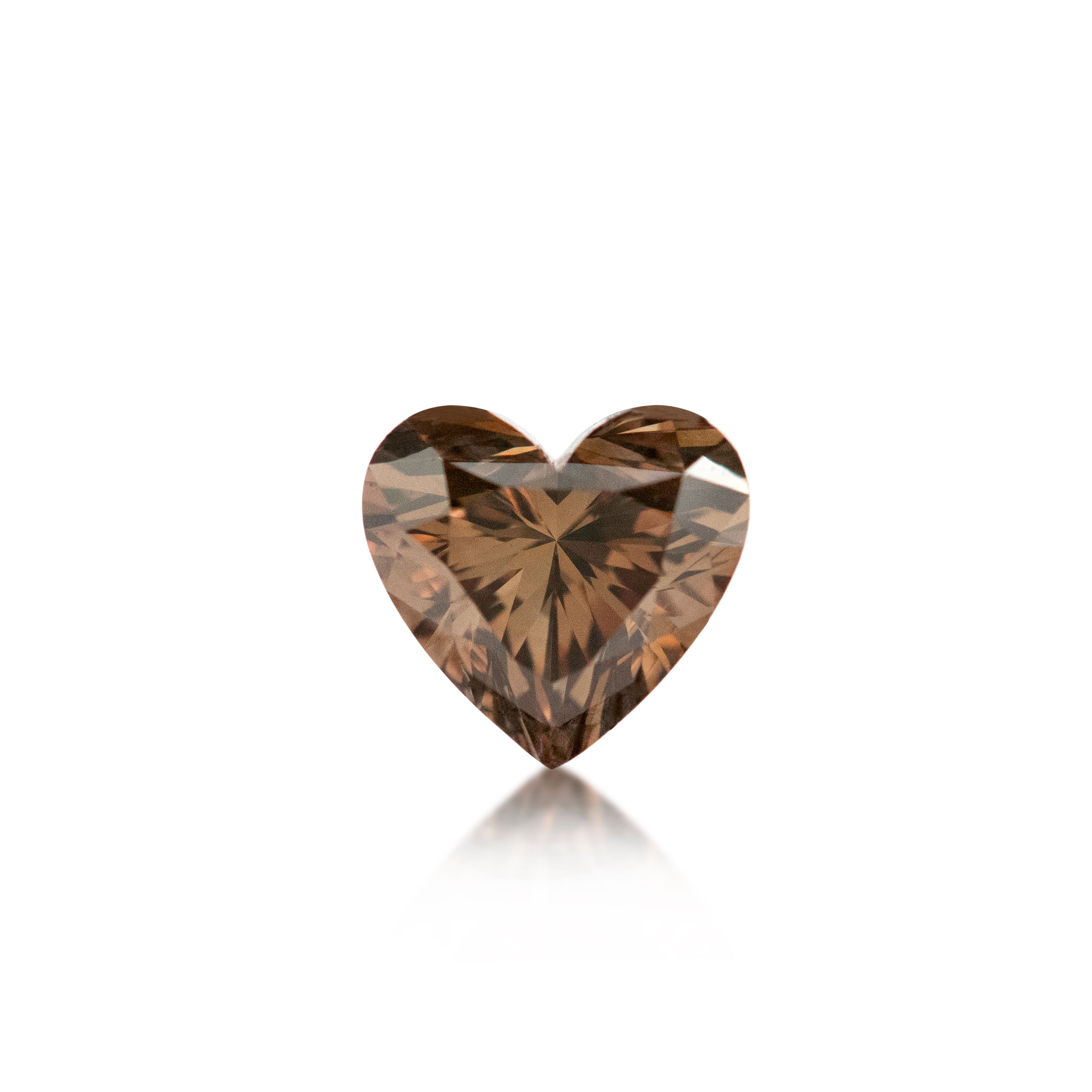 "0.93 carat Argyle Australian champagne diamond, C7 Dark Champagne, heart cut"