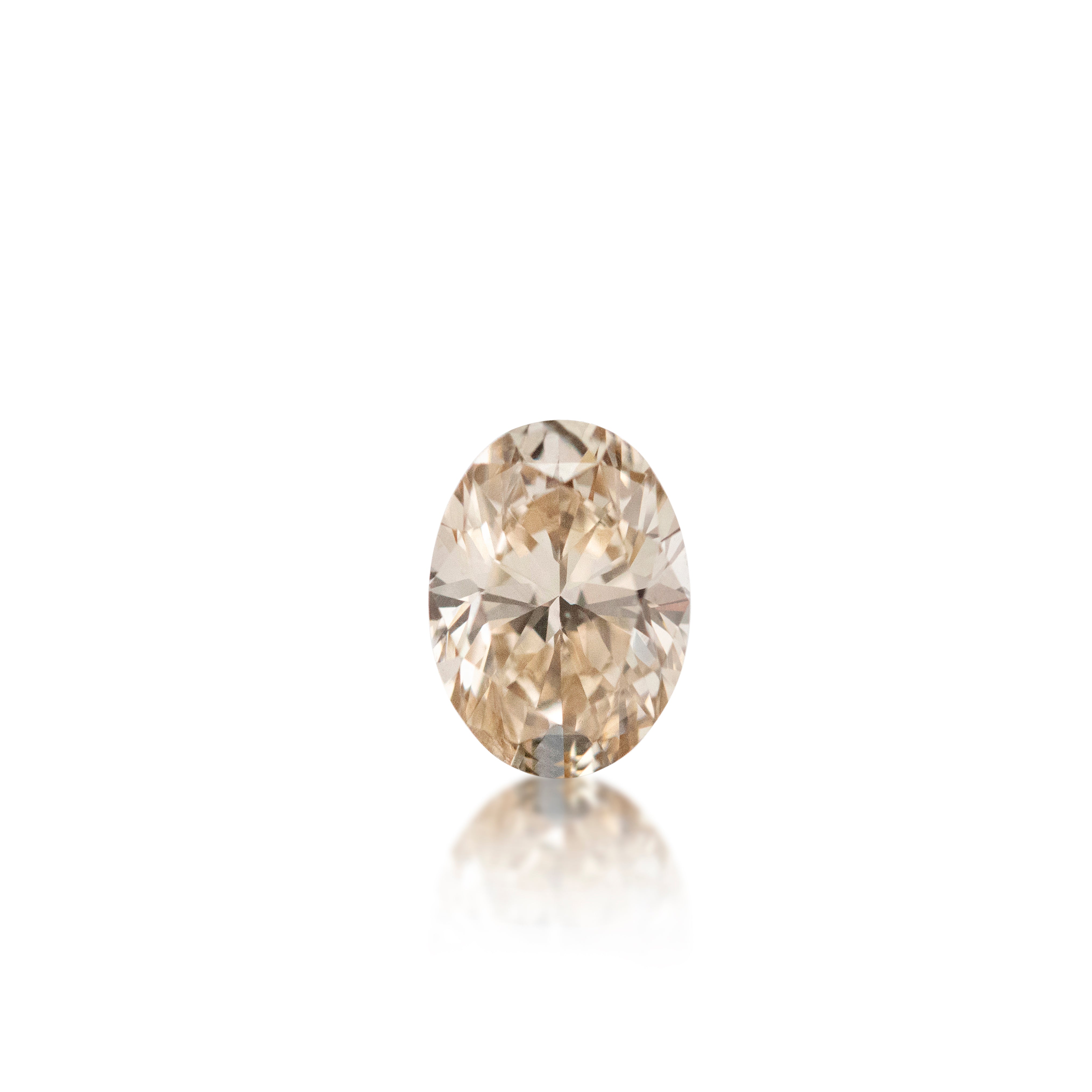 0.52 carat Argyle Australian champagne diamond, C2 Light Champagne, oval cut