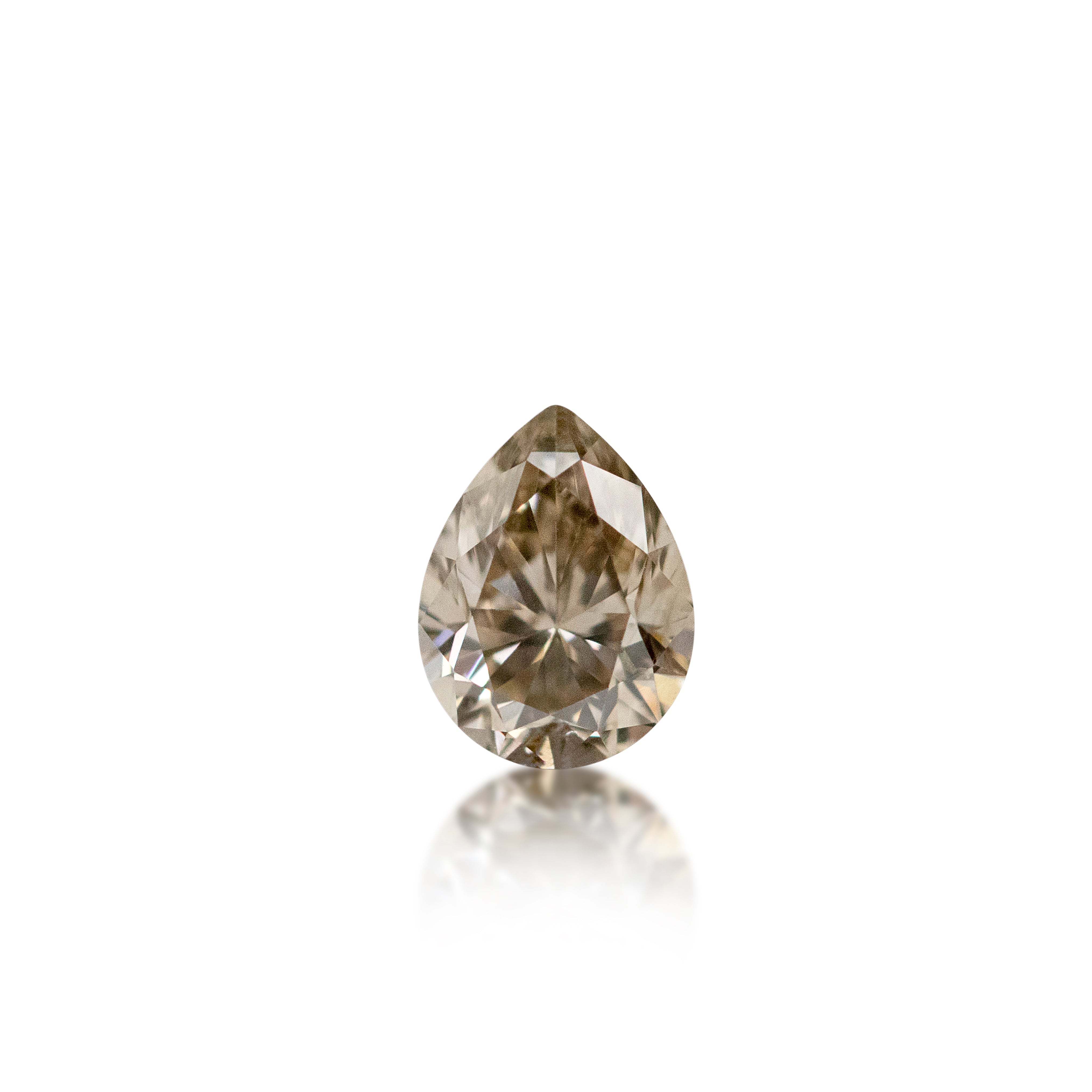 Natural 0.51 carat pear cut champagne diamond, honeyed C4 colour grade, Western Australian origin