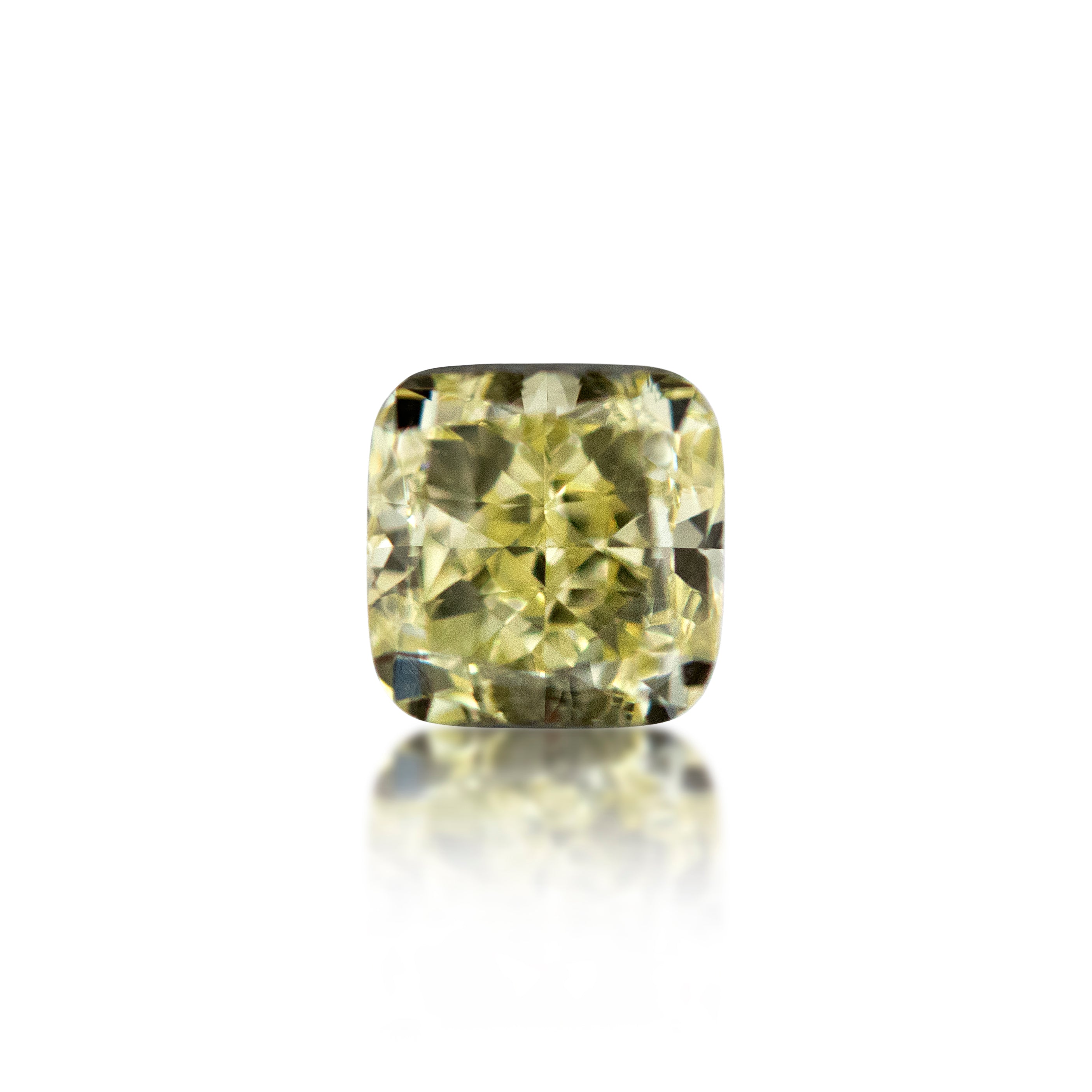 1.05ct Yellow/Green Cushion Cut