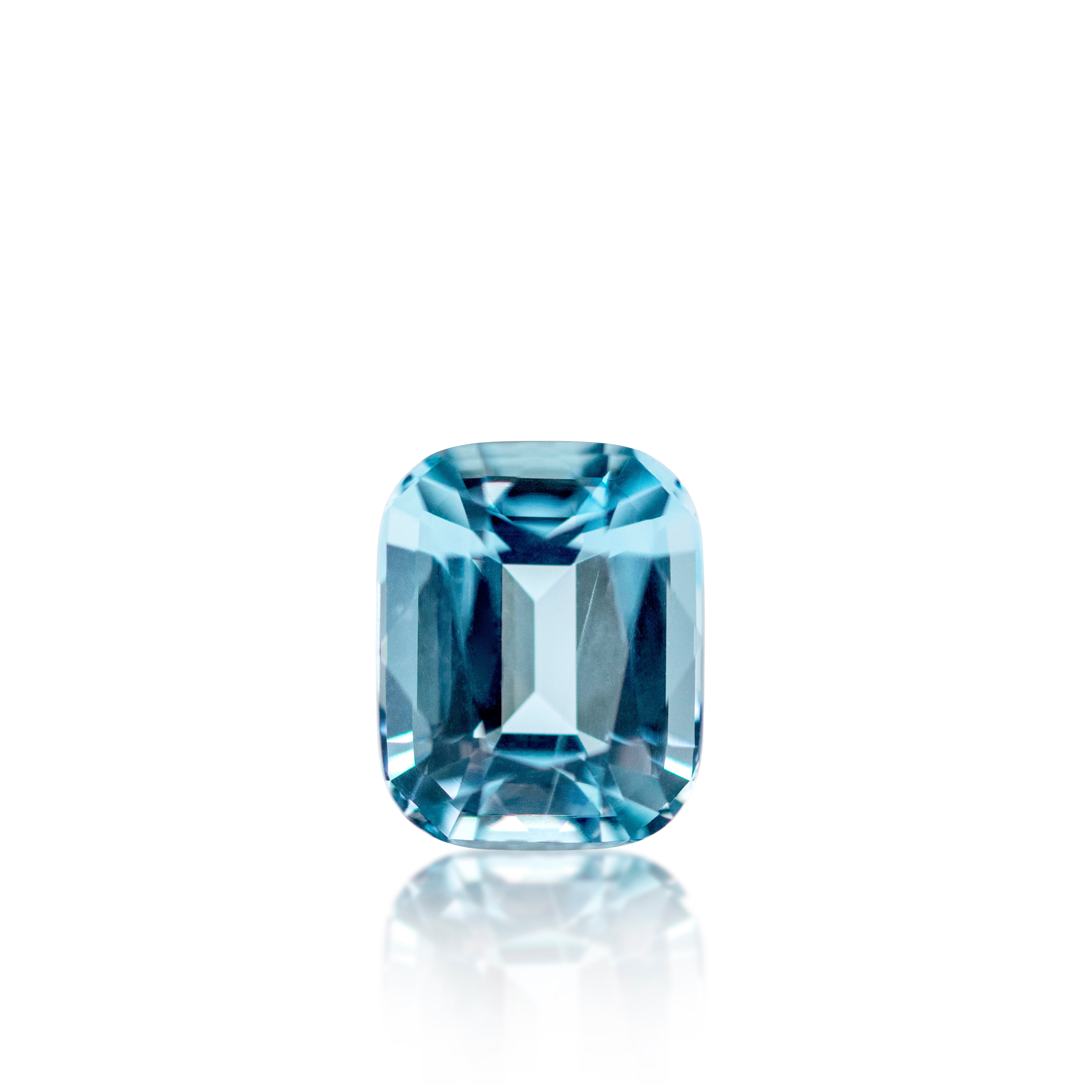 2.60ct Light Blue Cushion Cut Aquamarine