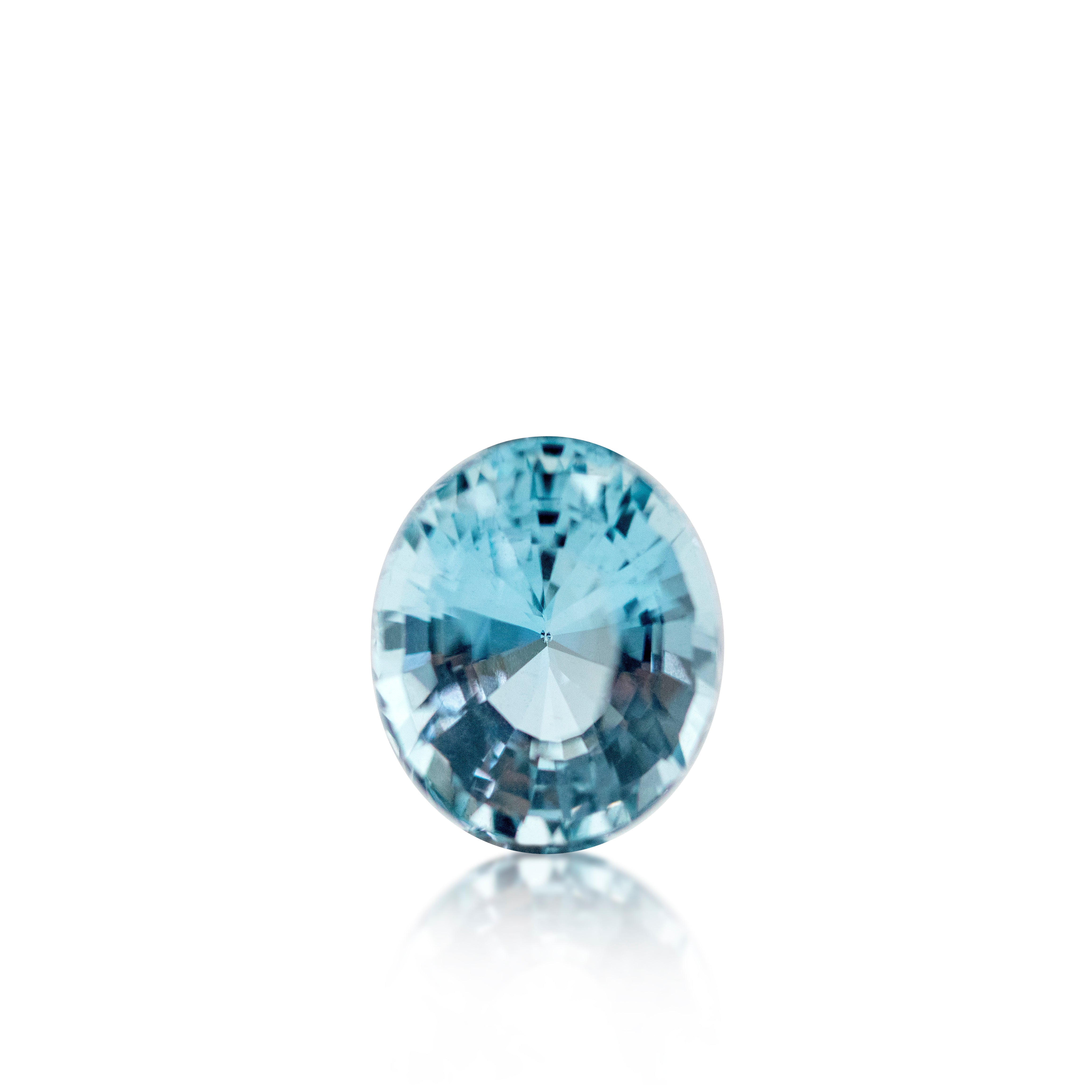3.42ct Light Blue Oval Cut Aquamarine
