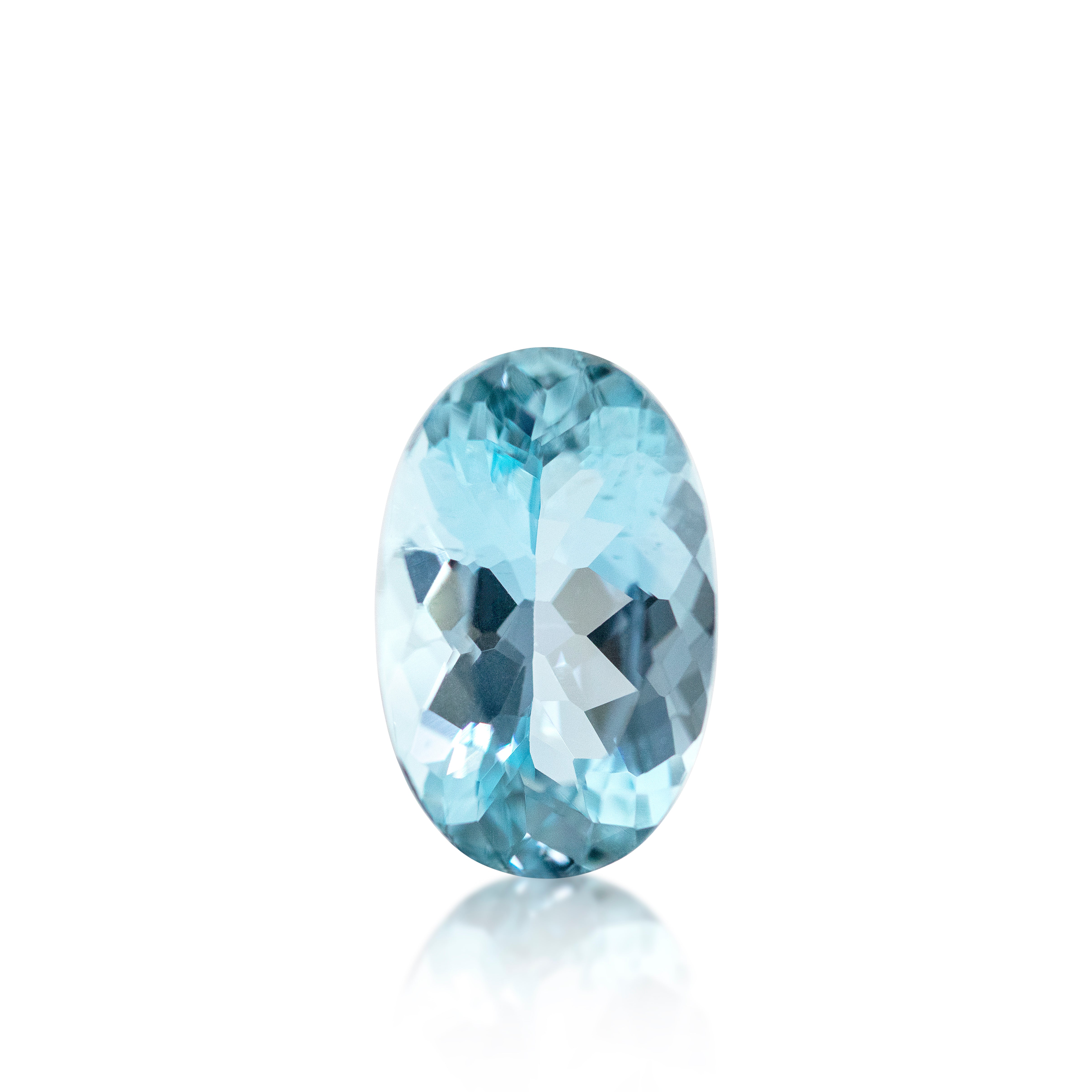 3.59ct Light Blue Oval Cut Aquamarine
