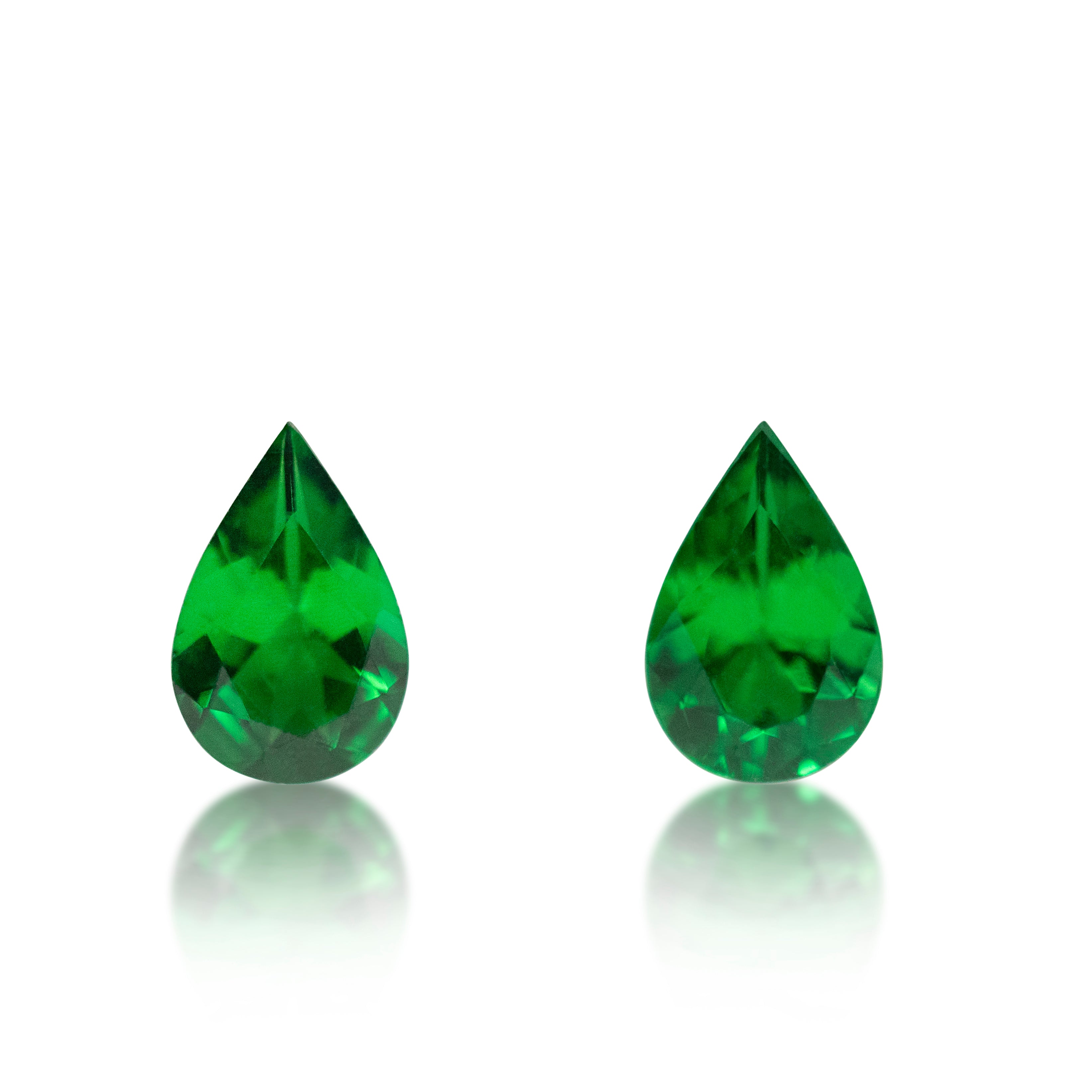 2 = 0.63ct Tsavorite Garnets Pear Cut Matching Pair