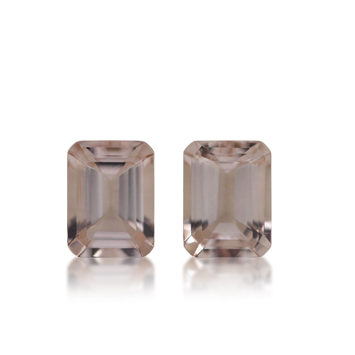 Morganite - 2 = 3.04 ct Emerald Cut | Matching Pair Morganite