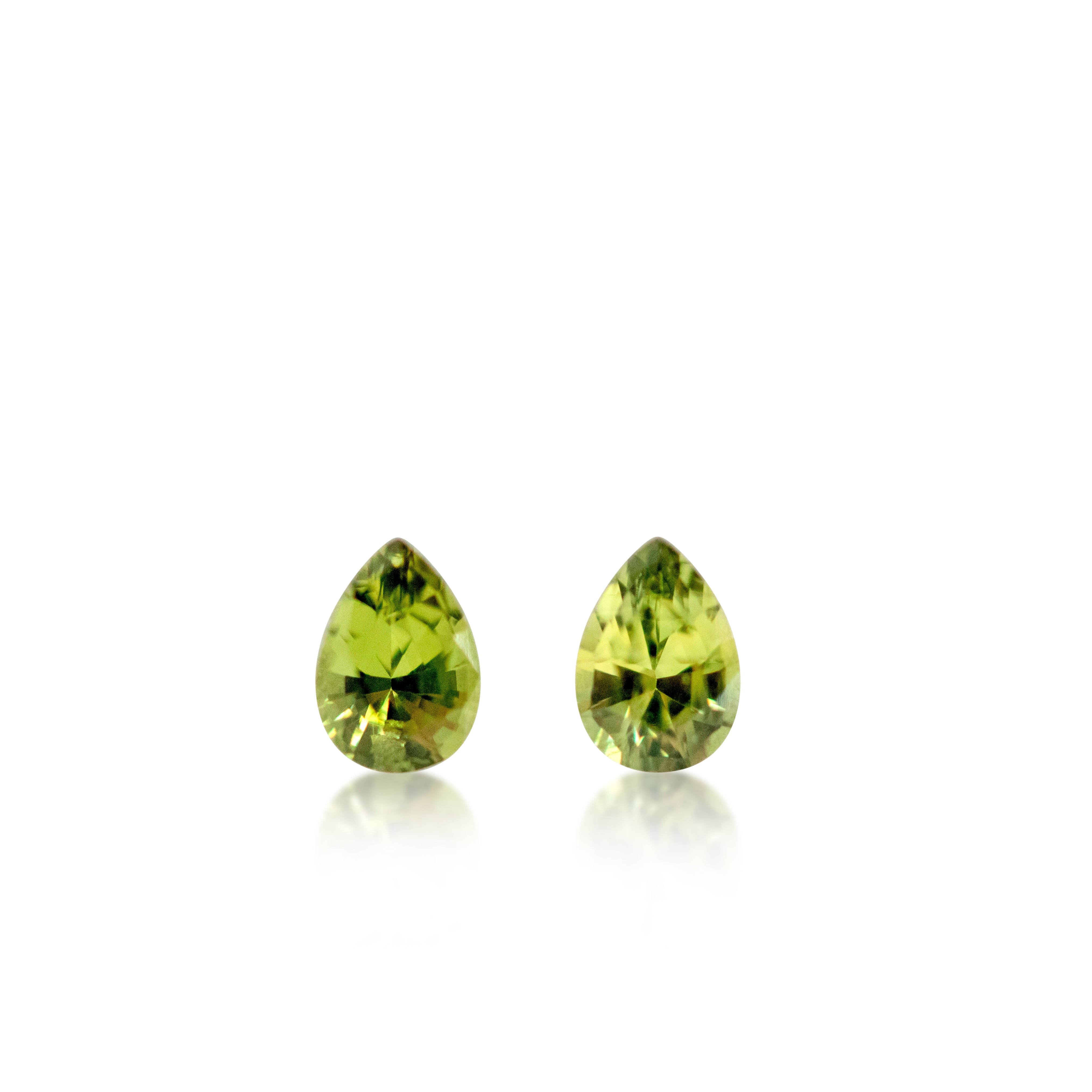 Matched Pair Australian Mid Green Sapphires — 2 = 0.36 cts Pear Cut | Natural Green Sapphire Pair (Copy) (Copy)