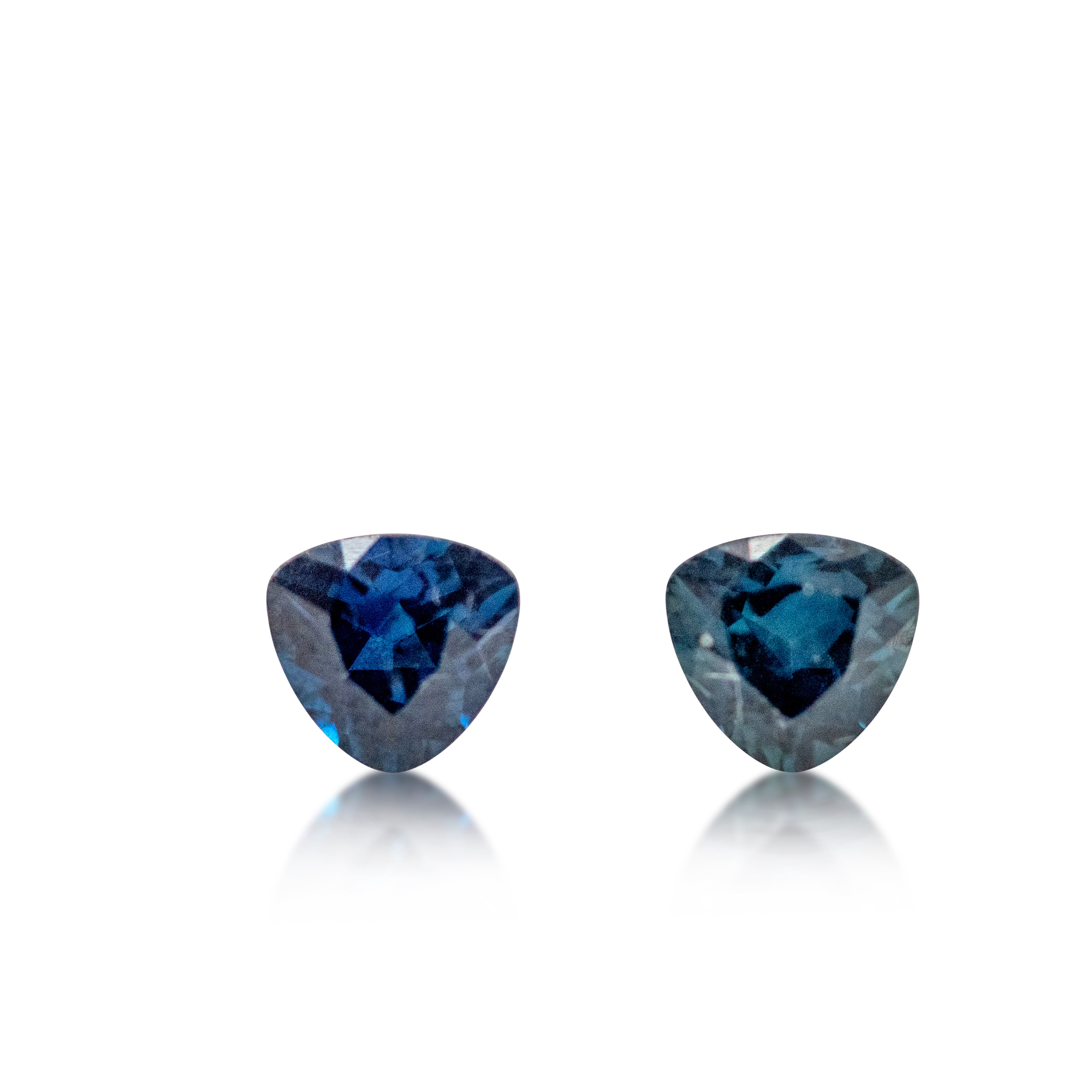 Matched Pair Australian Blue Sapphires — 2 = 0.57 ctw Trilliant | Natural Blue Sapphire Pair