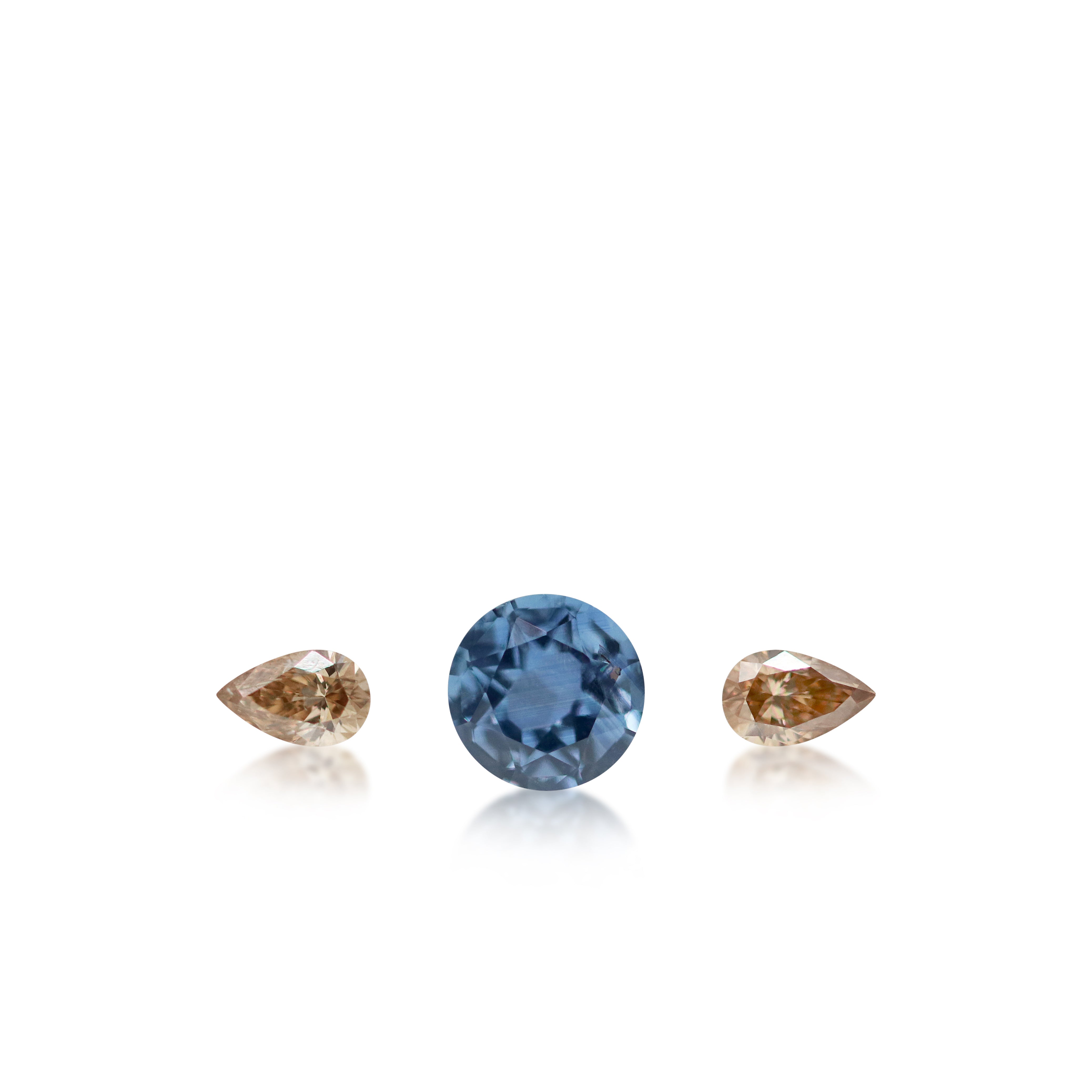 Australian Sapphire & Argyle Champagne Diamond Set