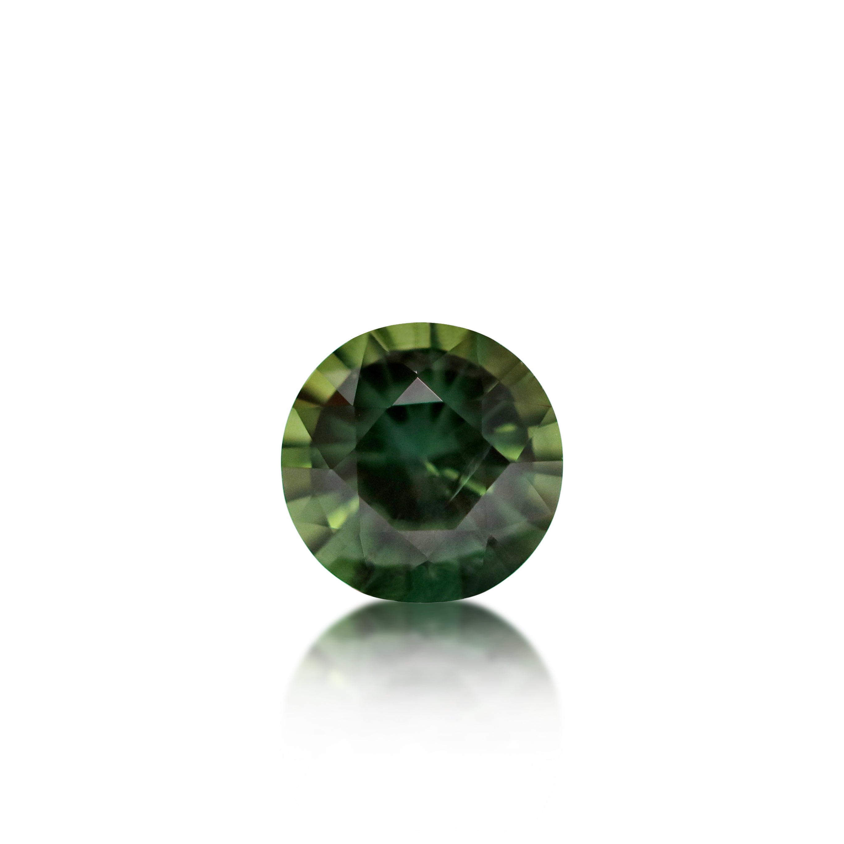 0.85 ct Deep Green Australian Sapphire Round Cut