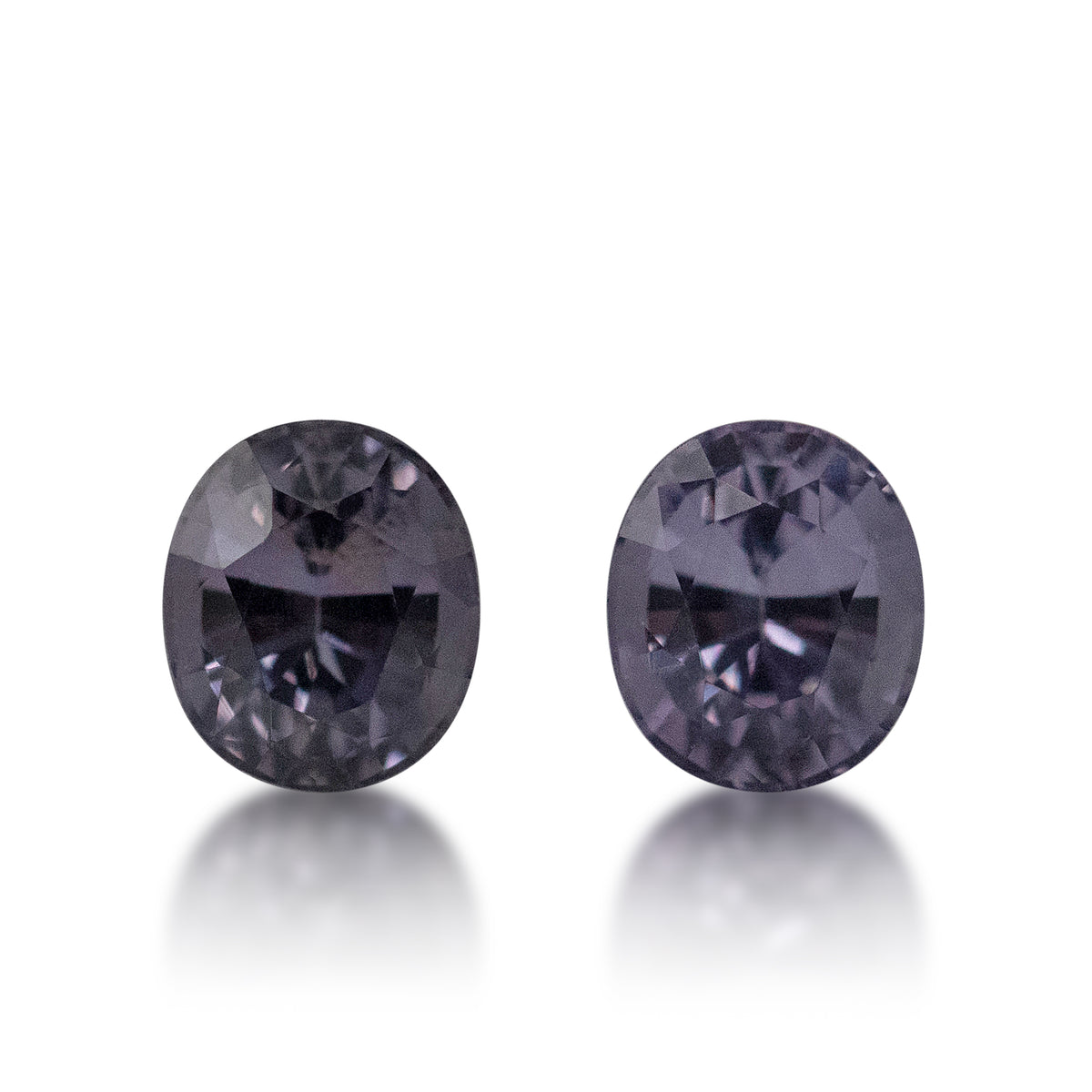 Grey/Purple Spinel — 2 = 1.73 ct Oval Cut | Matching Loose Spinel