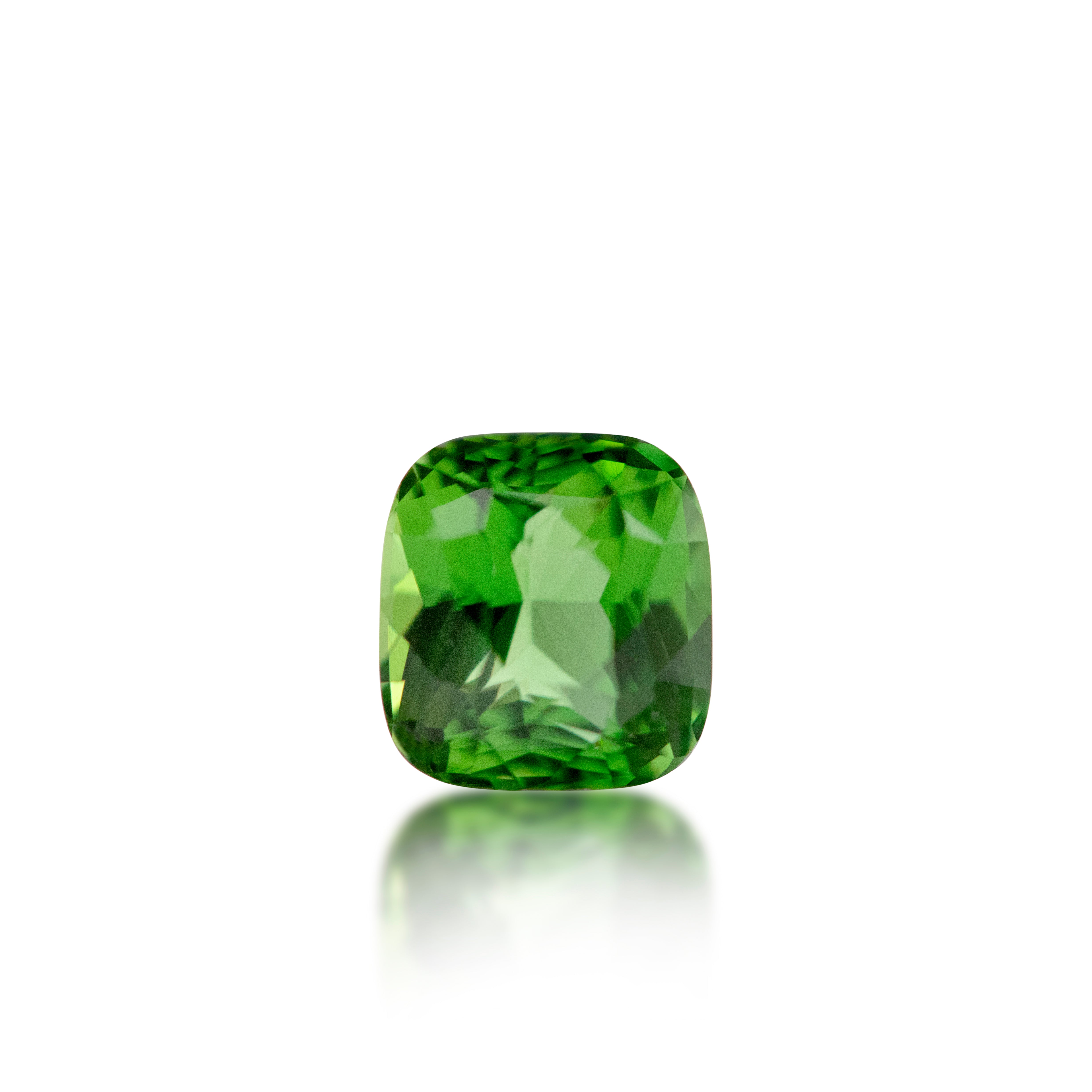 Green tourmaline, cushion cut, 1.19ct, natural loose gemstone
