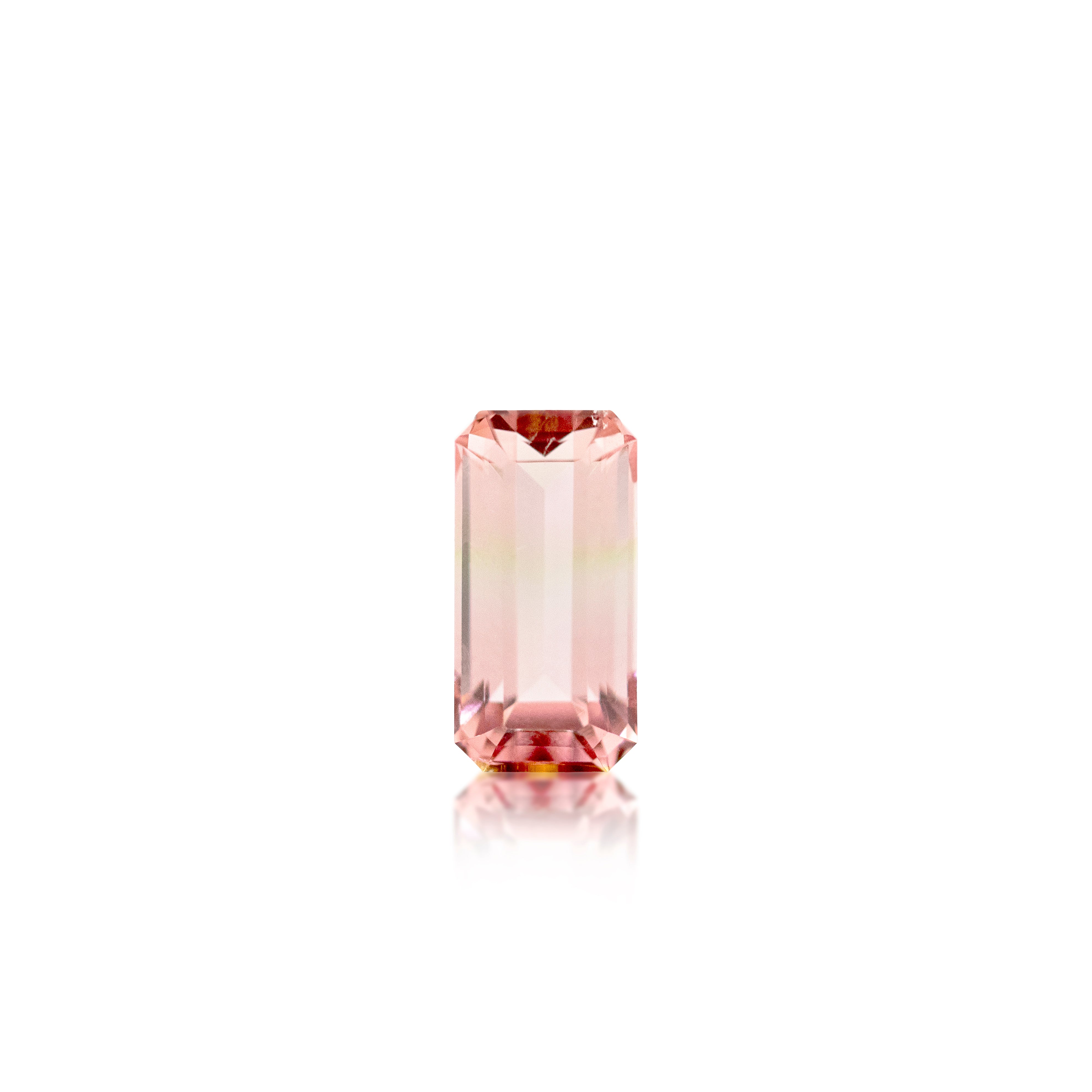 1.38ct Salmon Pink Emerald cut Tourmaline