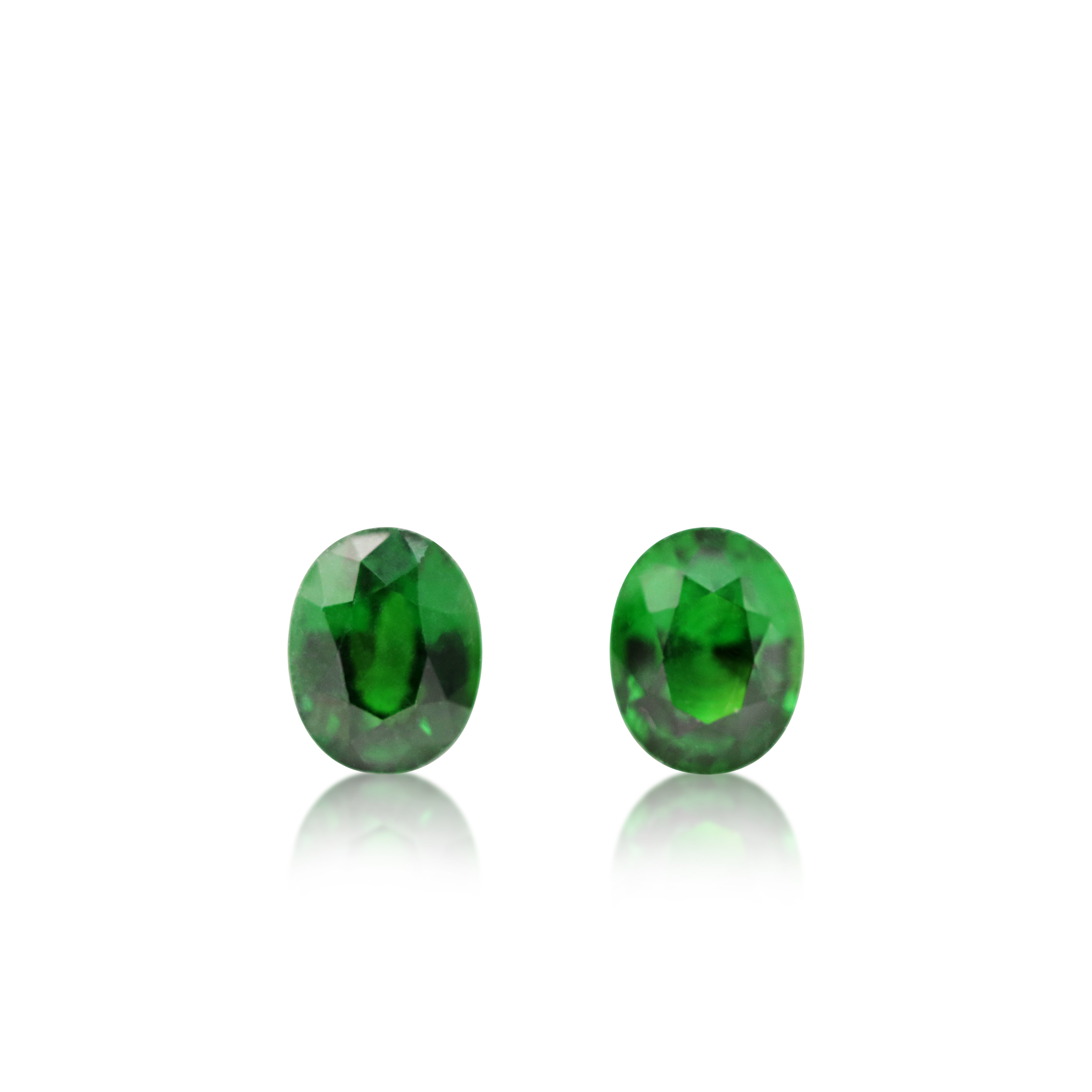 2 = 2.07ct Deep Green Oval cut Tourmaline Matching Pair
