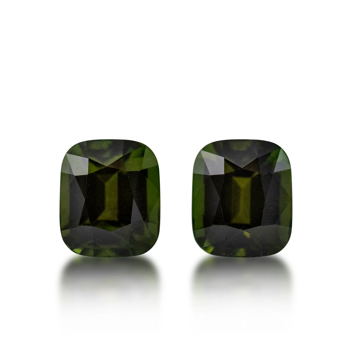 Green Tourmaline — 3.33 ct Cushion | Matching Pair Tourmaline