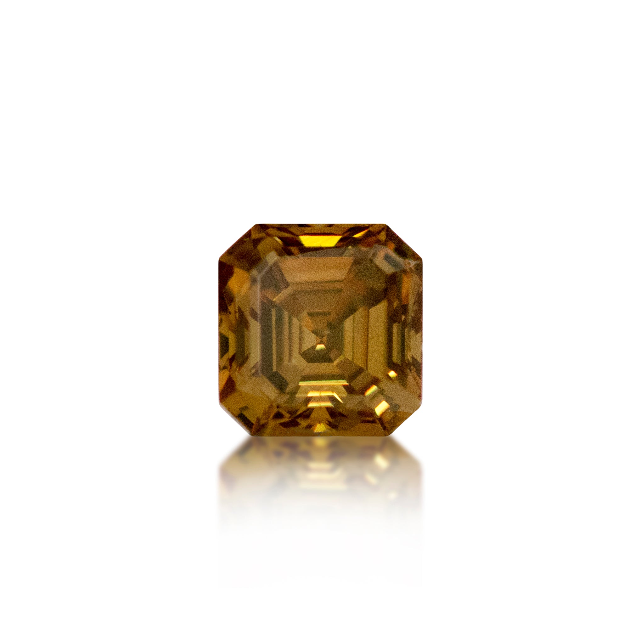 0.57 ct Asscher Cut Fancy deep Yellow Orange