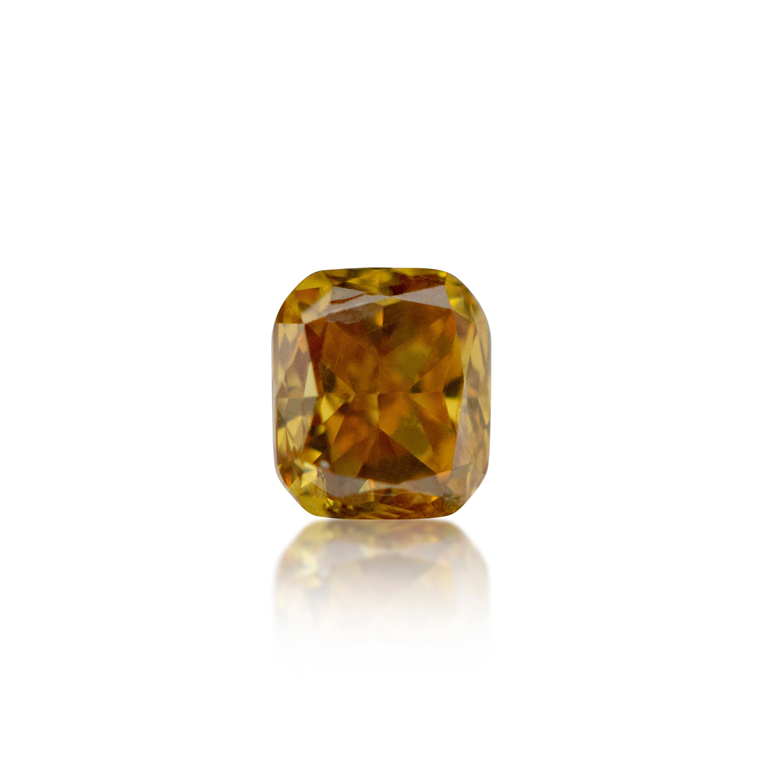 0.21 Cushion Cut Fancy Intense Yellow Orange