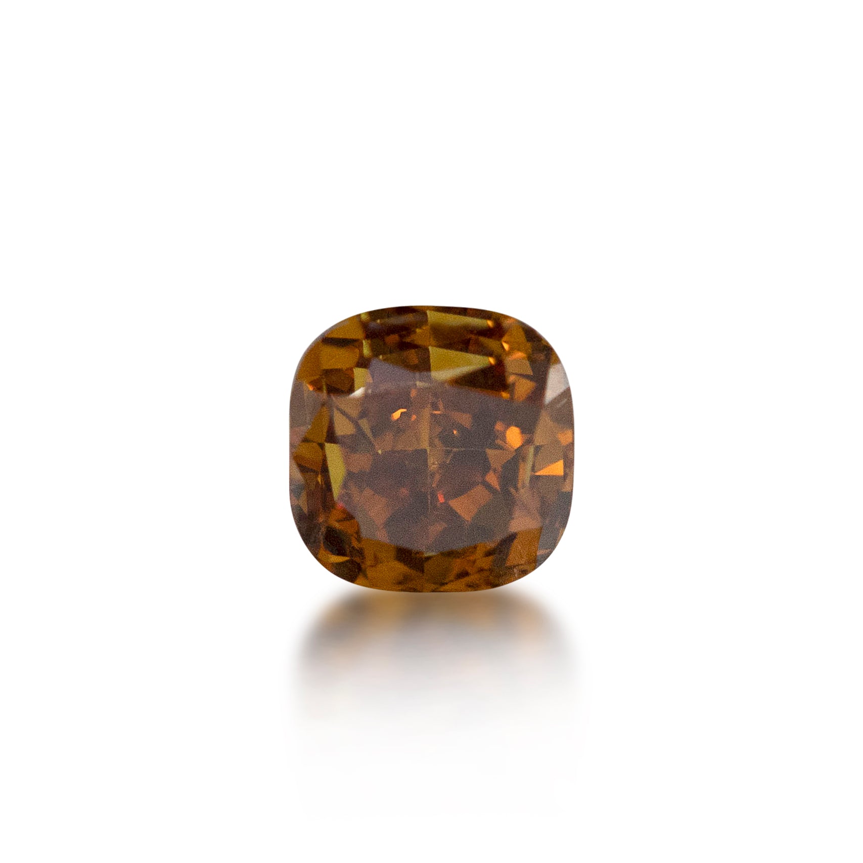 0.44ct Cushion Cut Brownish Orange
